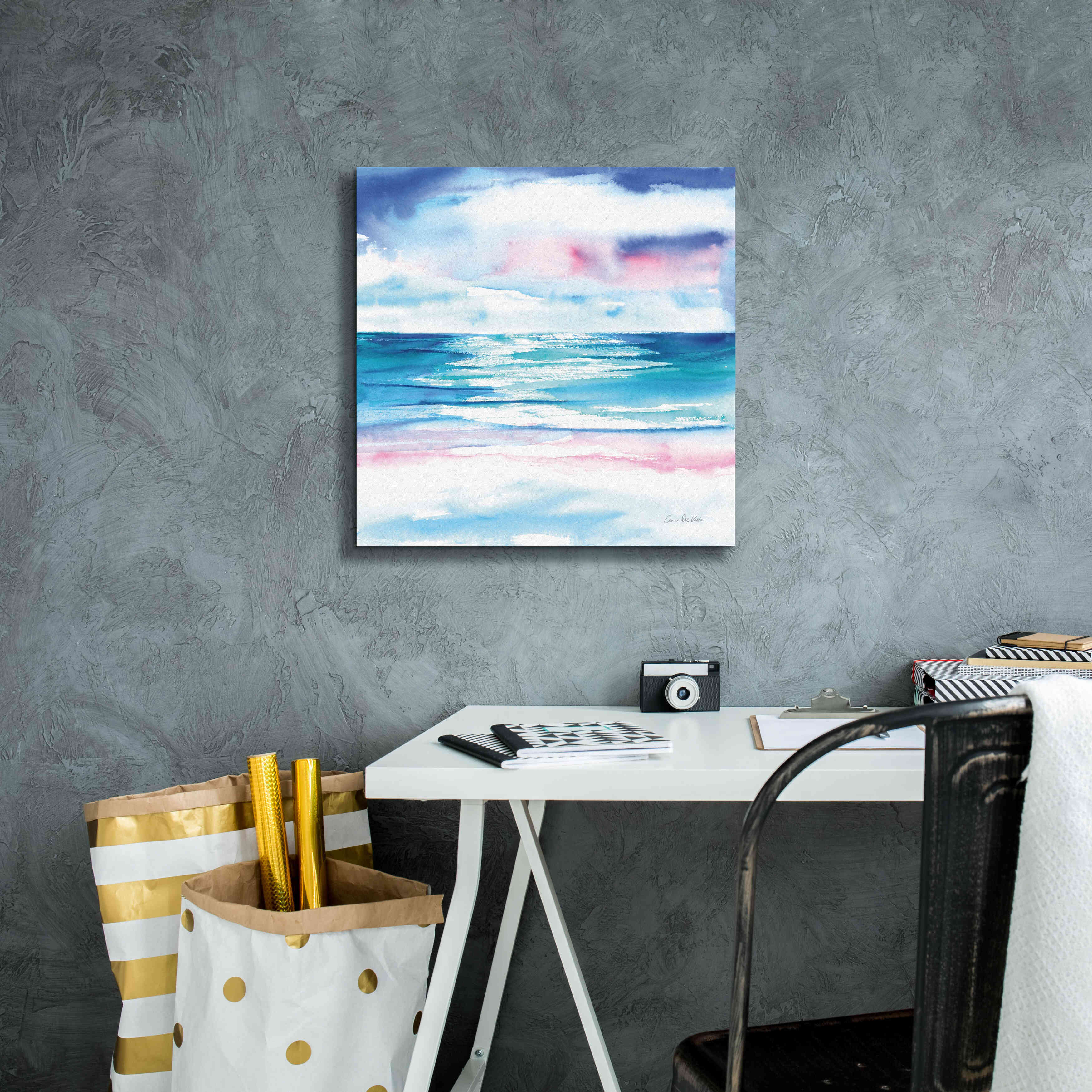 'Turquoise Sea I' by Alan Majchrowicz, Giclee Canvas Wall Art,18x18