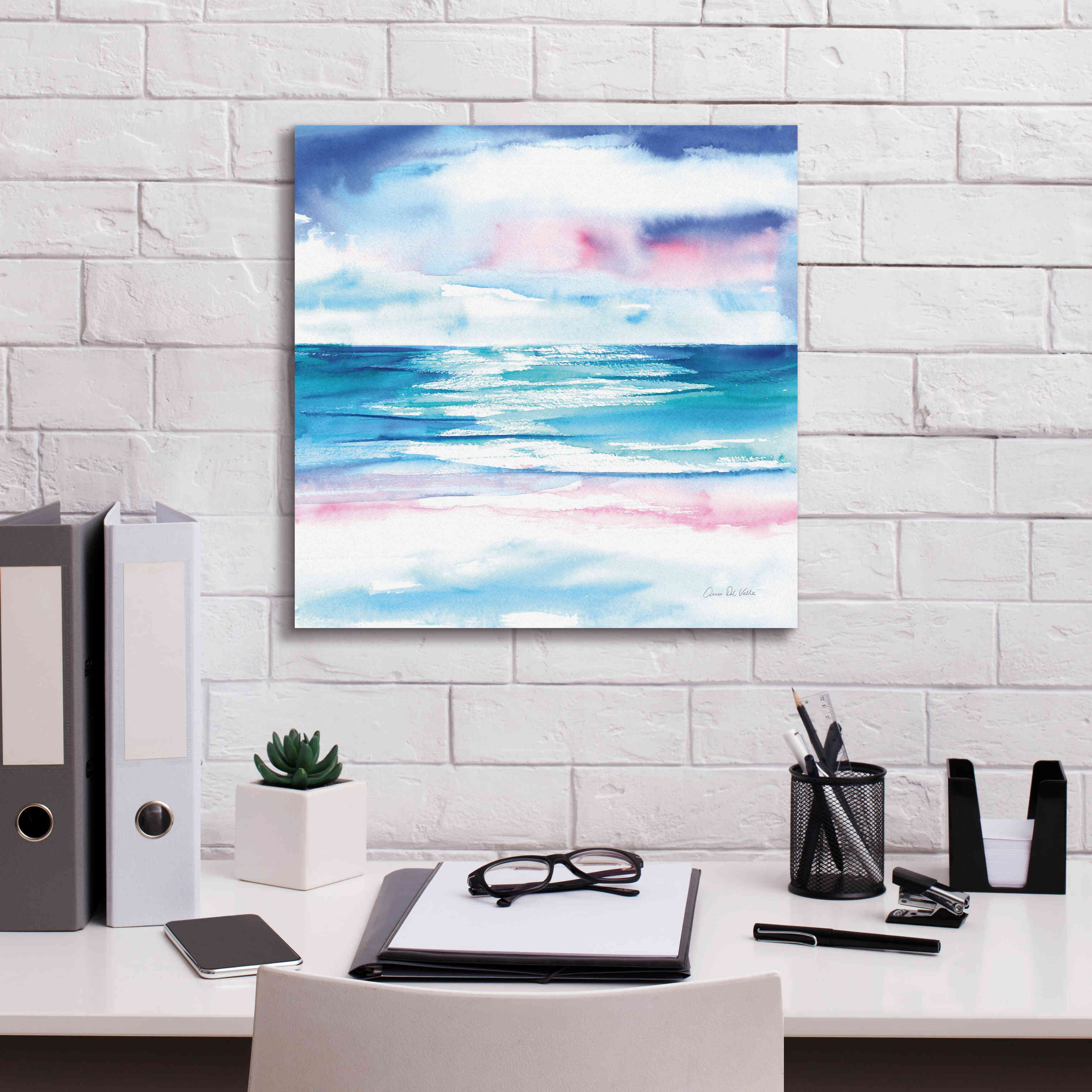 'Turquoise Sea I' by Alan Majchrowicz, Giclee Canvas Wall Art,18x18