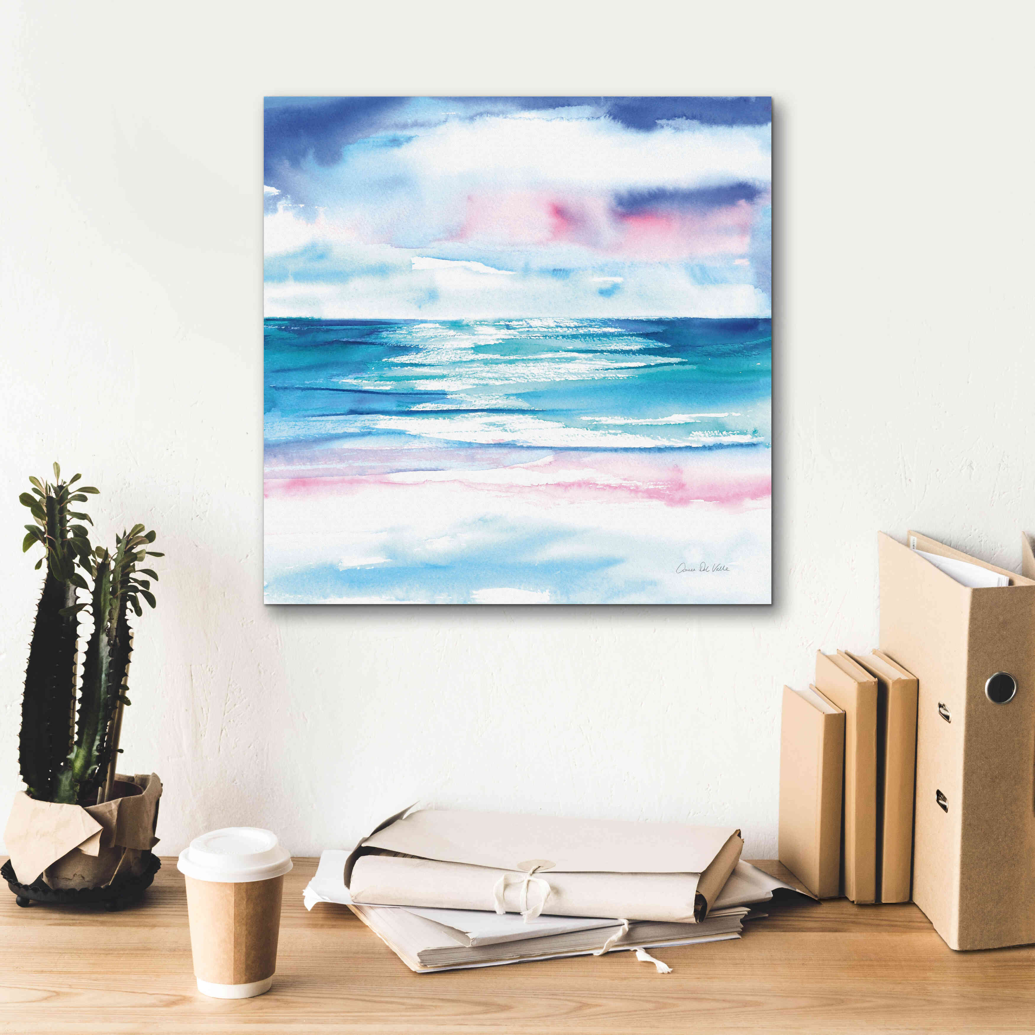 'Turquoise Sea I' by Alan Majchrowicz, Giclee Canvas Wall Art,18x18