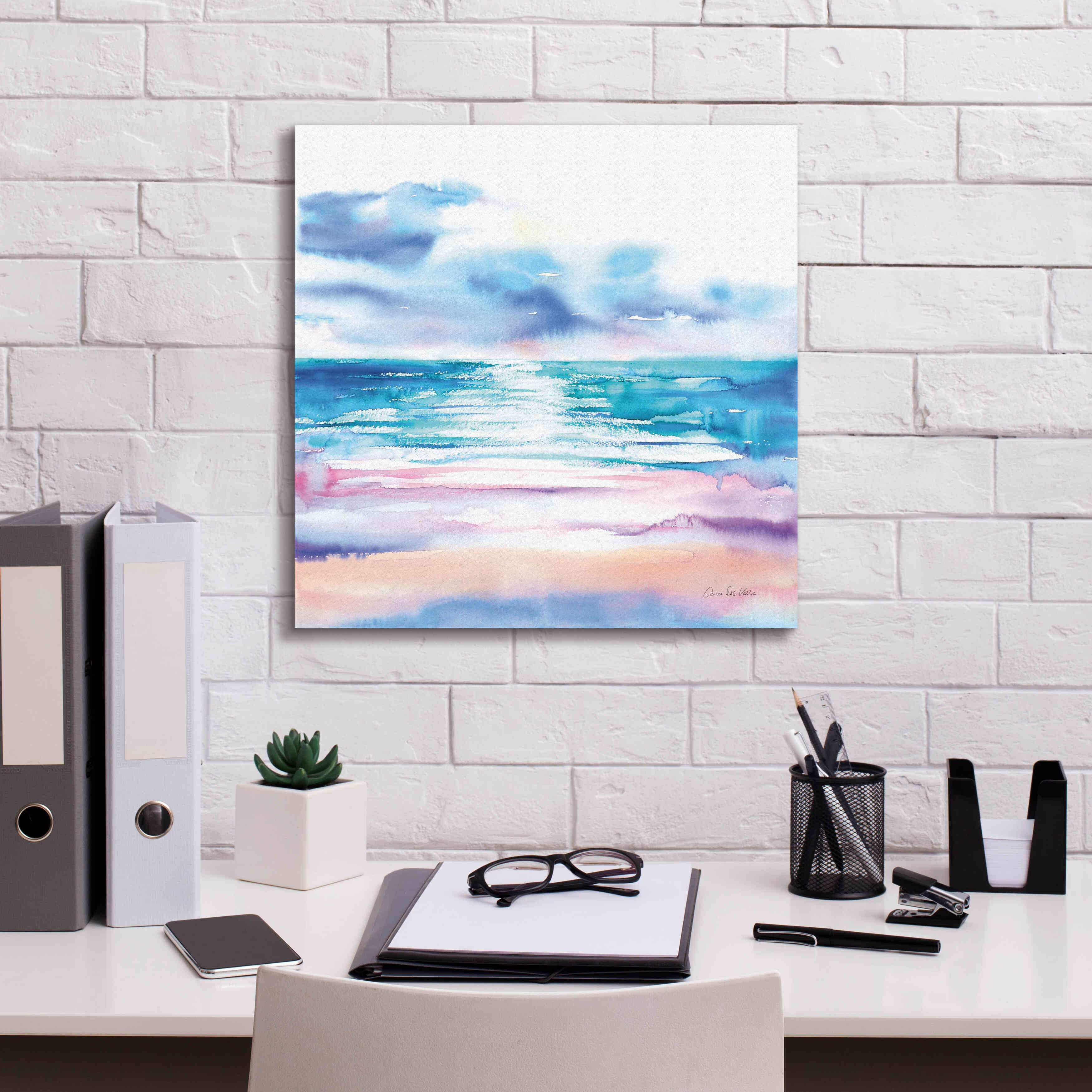 'Turquoise Sea II' by Alan Majchrowicz, Giclee Canvas Wall Art,18x18