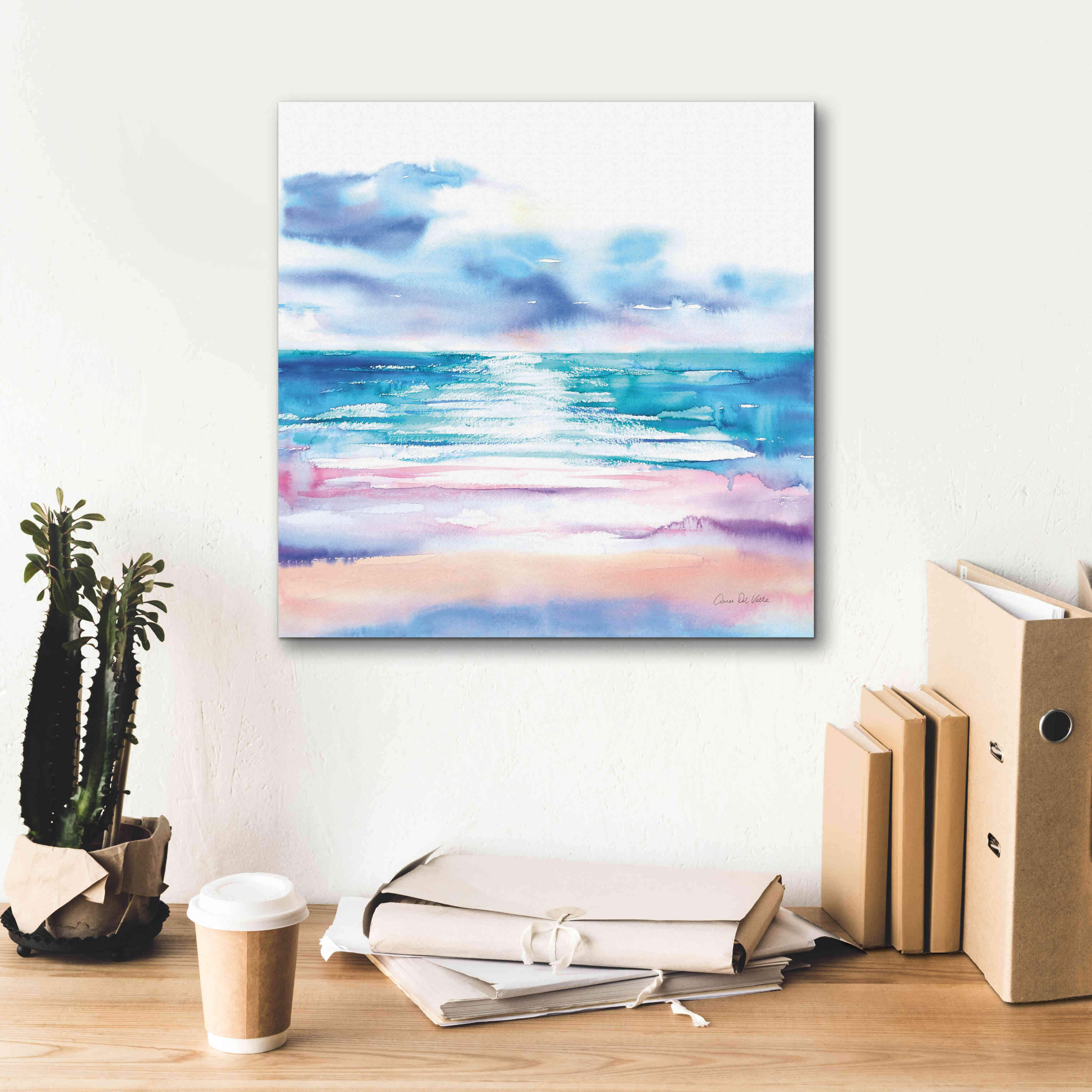 'Turquoise Sea II' by Alan Majchrowicz, Giclee Canvas Wall Art,18x18