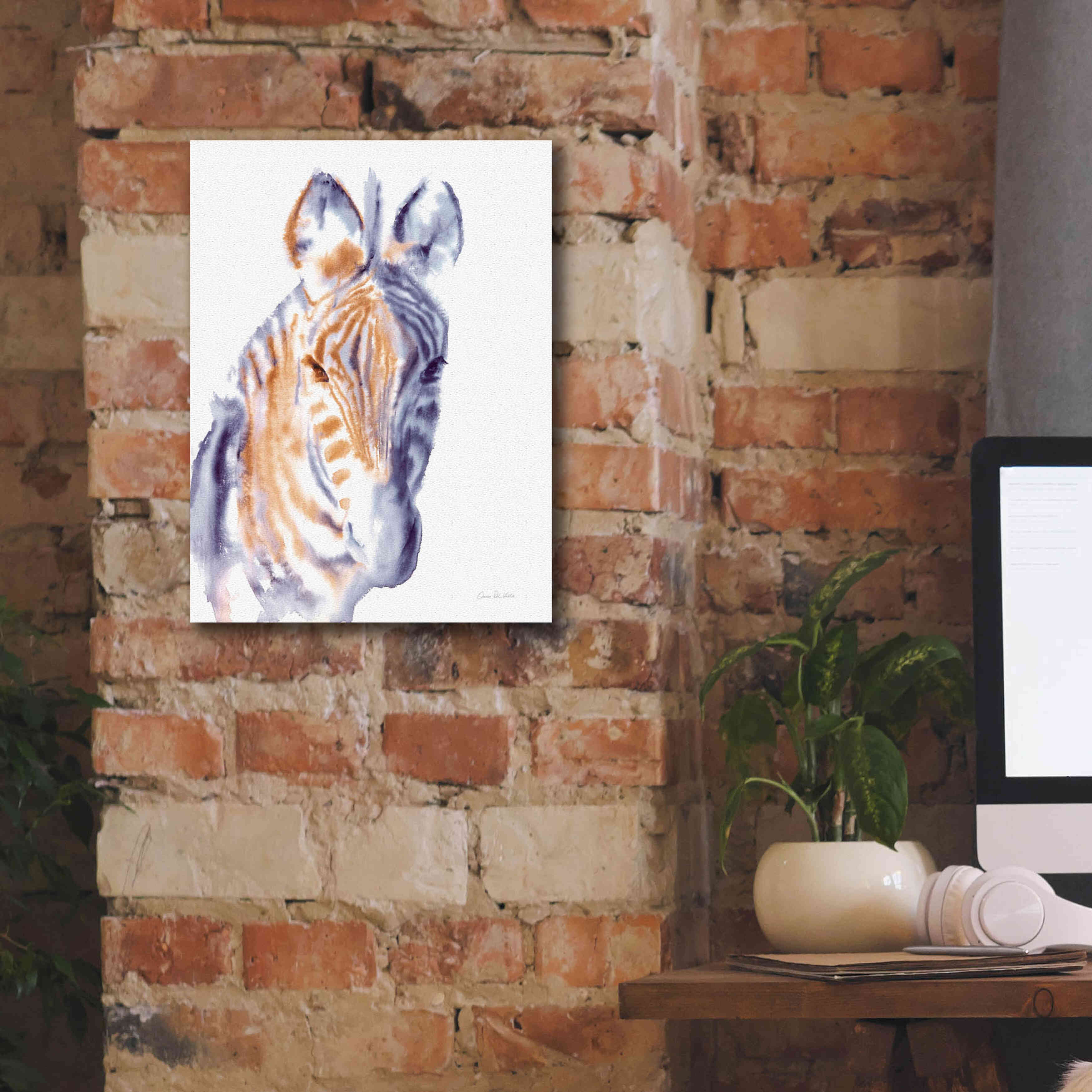 'Zebra Neutral' by Alan Majchrowicz, Giclee Canvas Wall Art,12x16