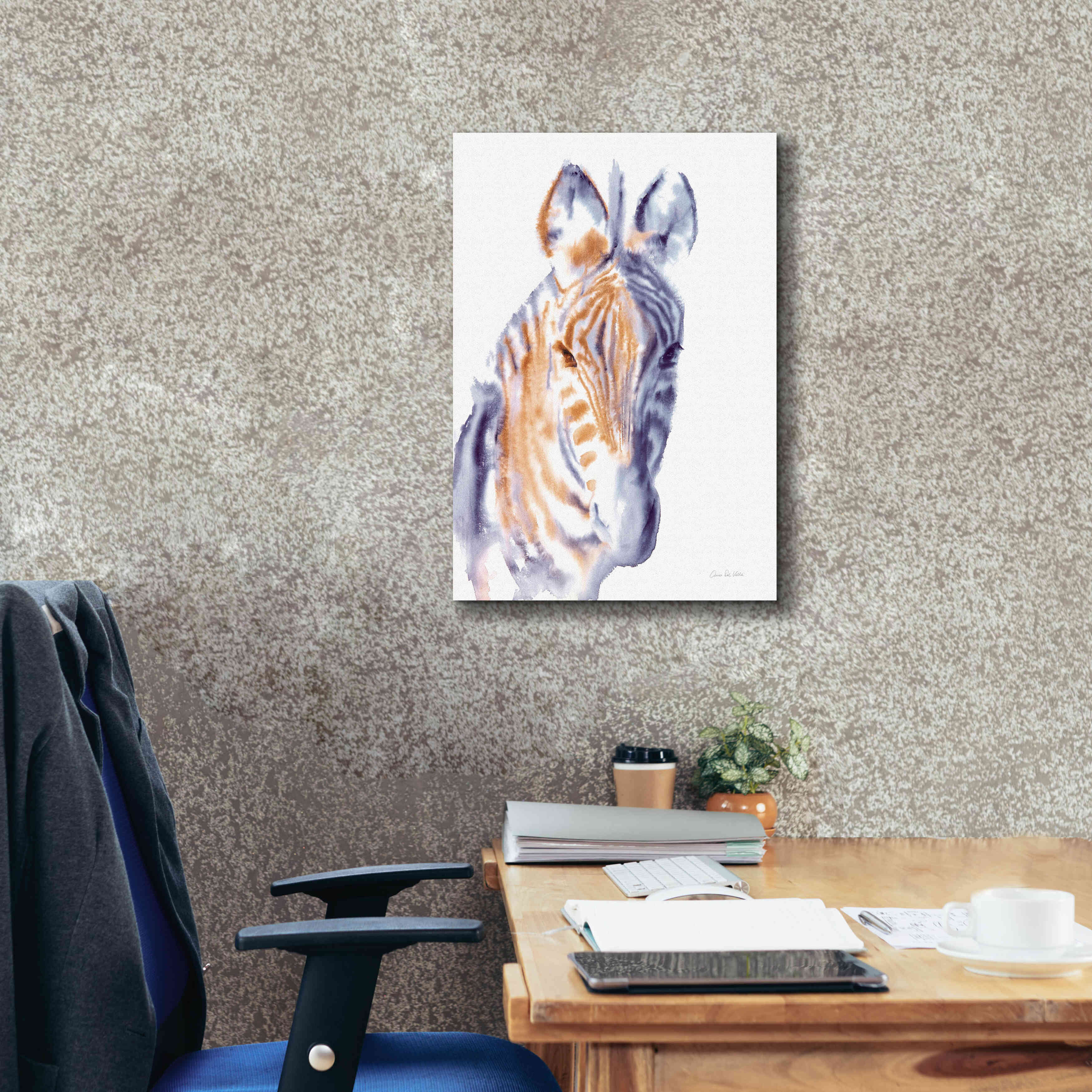 'Zebra Neutral' by Alan Majchrowicz, Giclee Canvas Wall Art,18x26