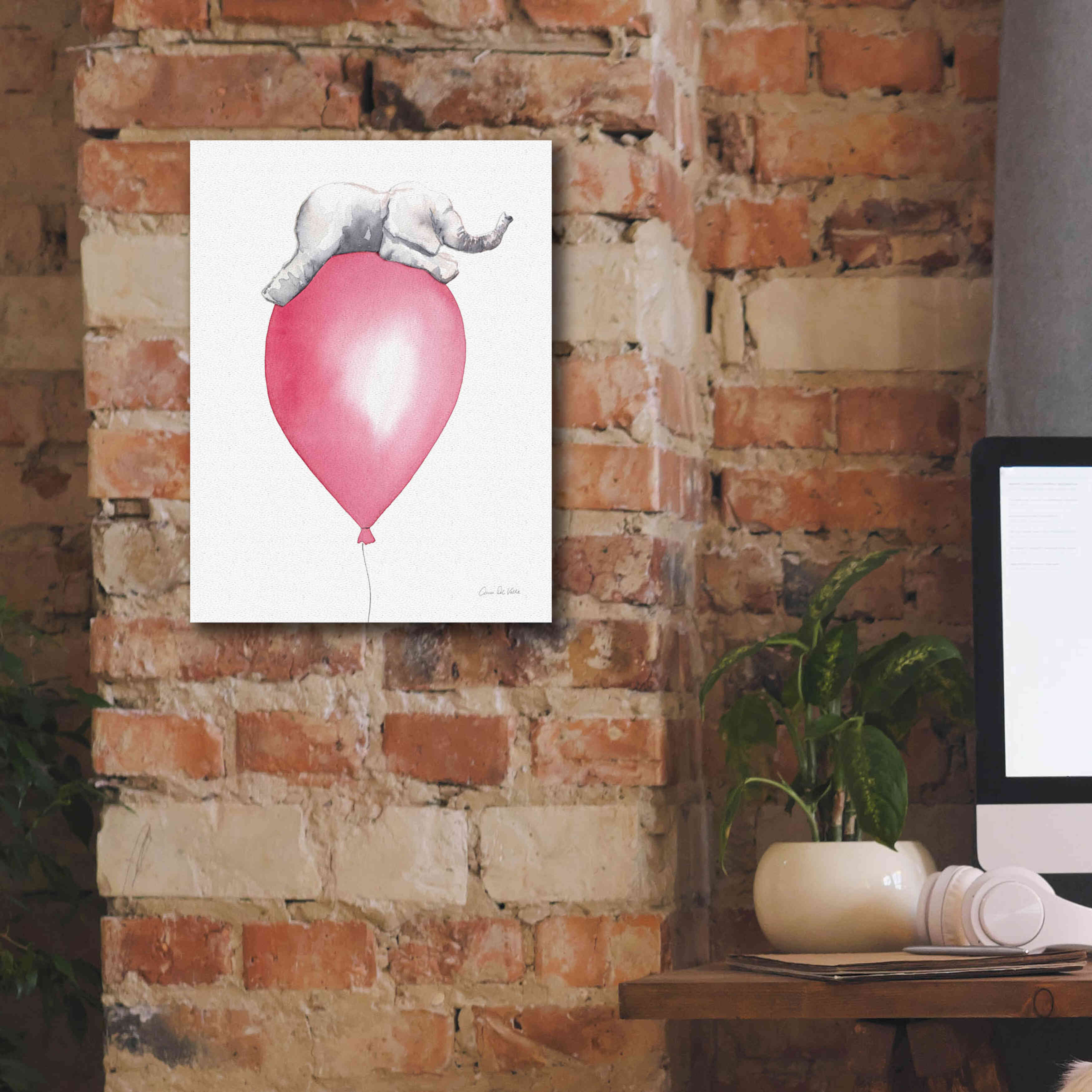 'Baby Elephant Love I' by Alan Majchrowicz, Giclee Canvas Wall Art,12x16