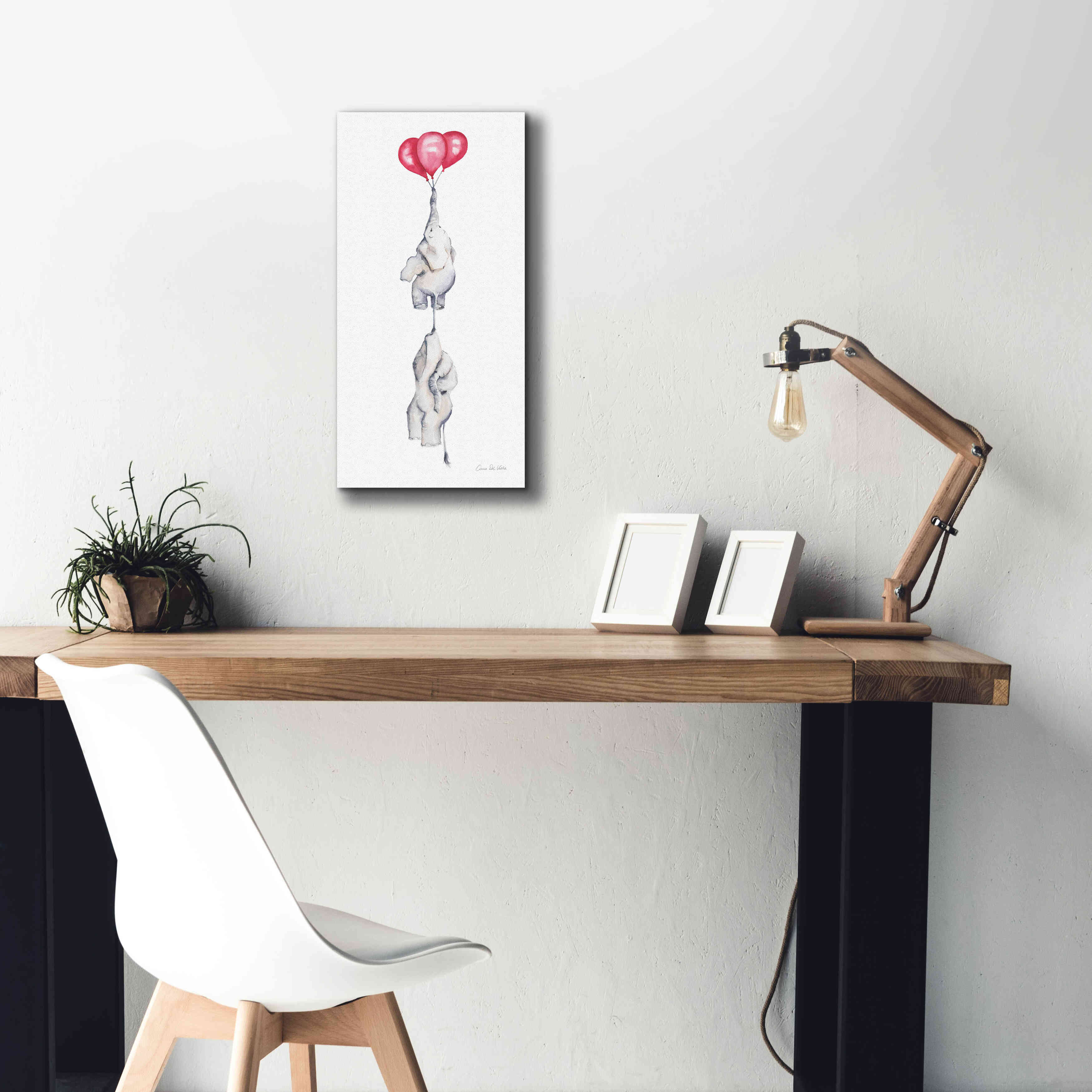 'Baby Elephant Love IV' by Alan Majchrowicz, Giclee Canvas Wall Art,12x24