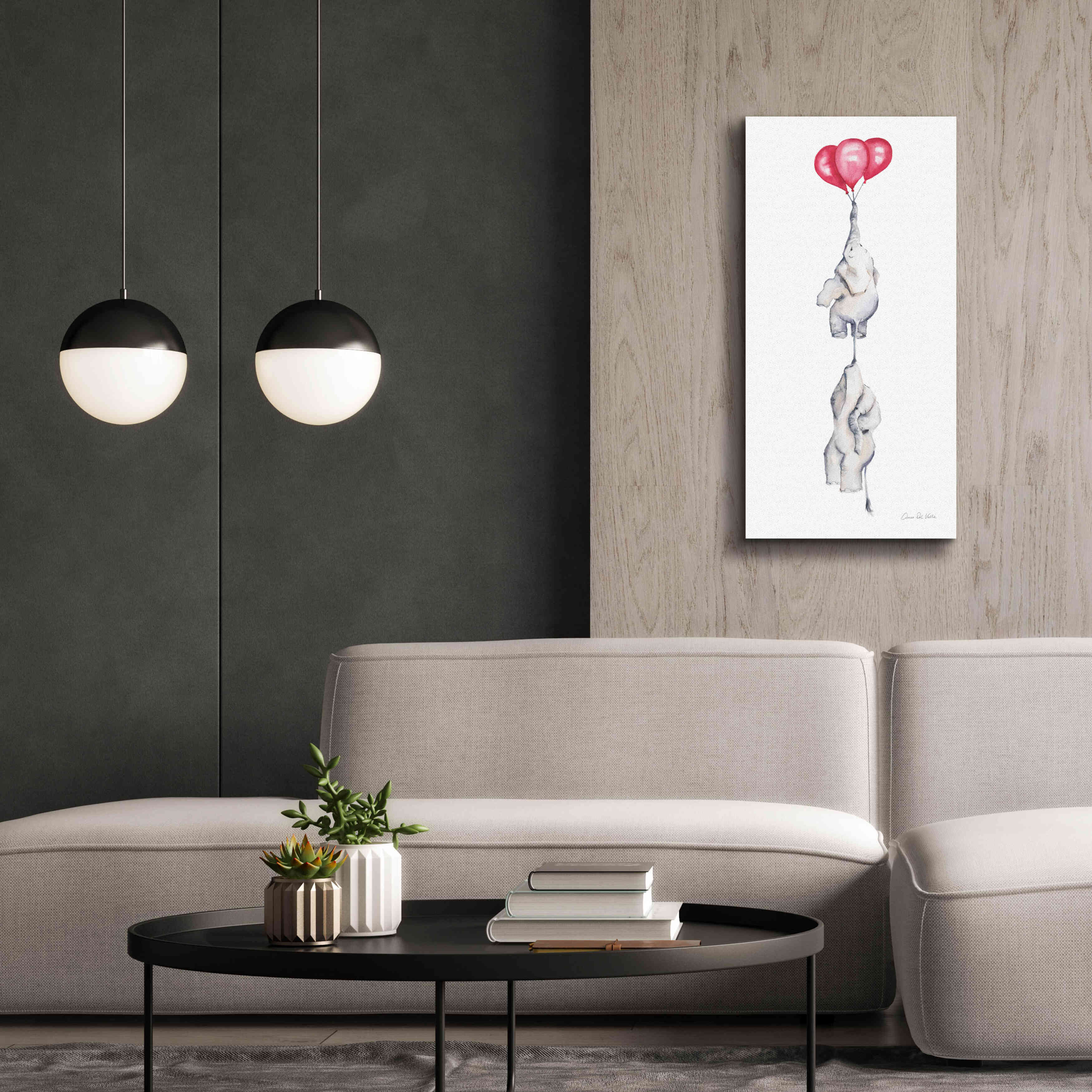 'Baby Elephant Love IV' by Alan Majchrowicz, Giclee Canvas Wall Art,20x40