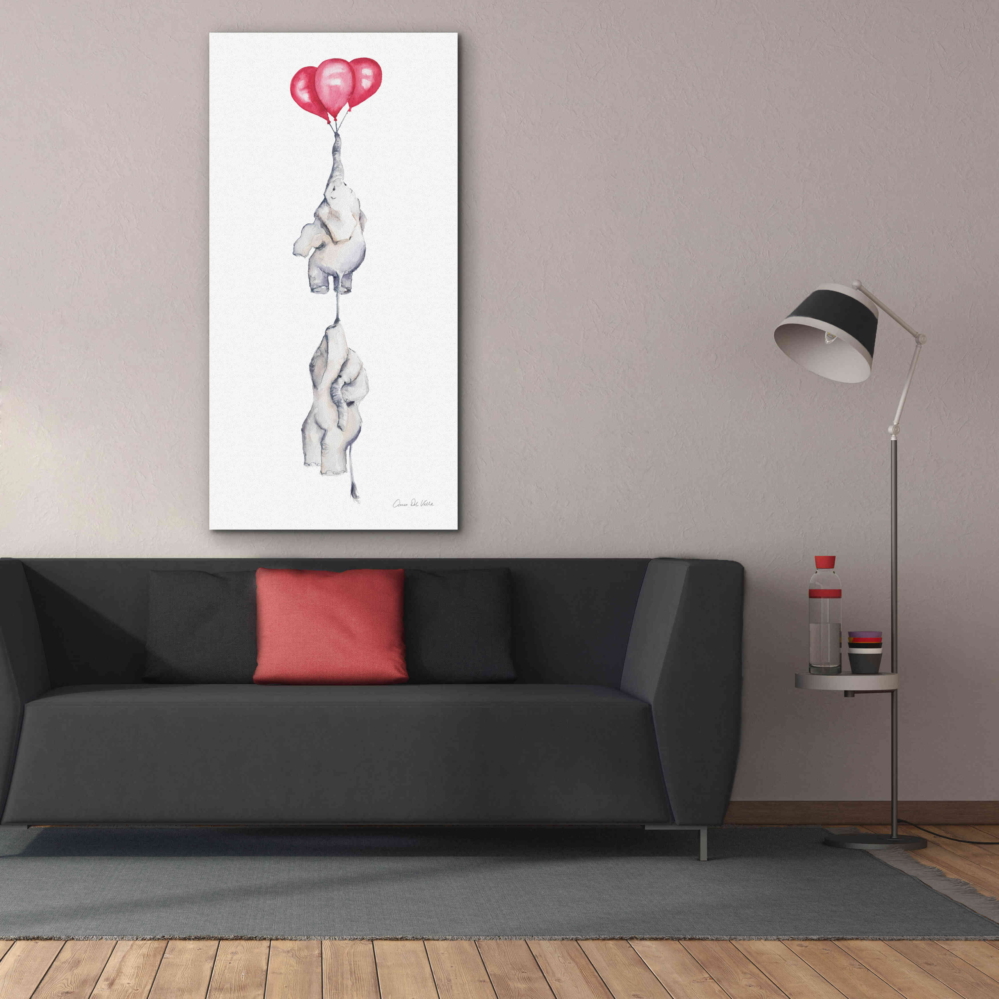 'Baby Elephant Love IV' by Alan Majchrowicz, Giclee Canvas Wall Art,30x60