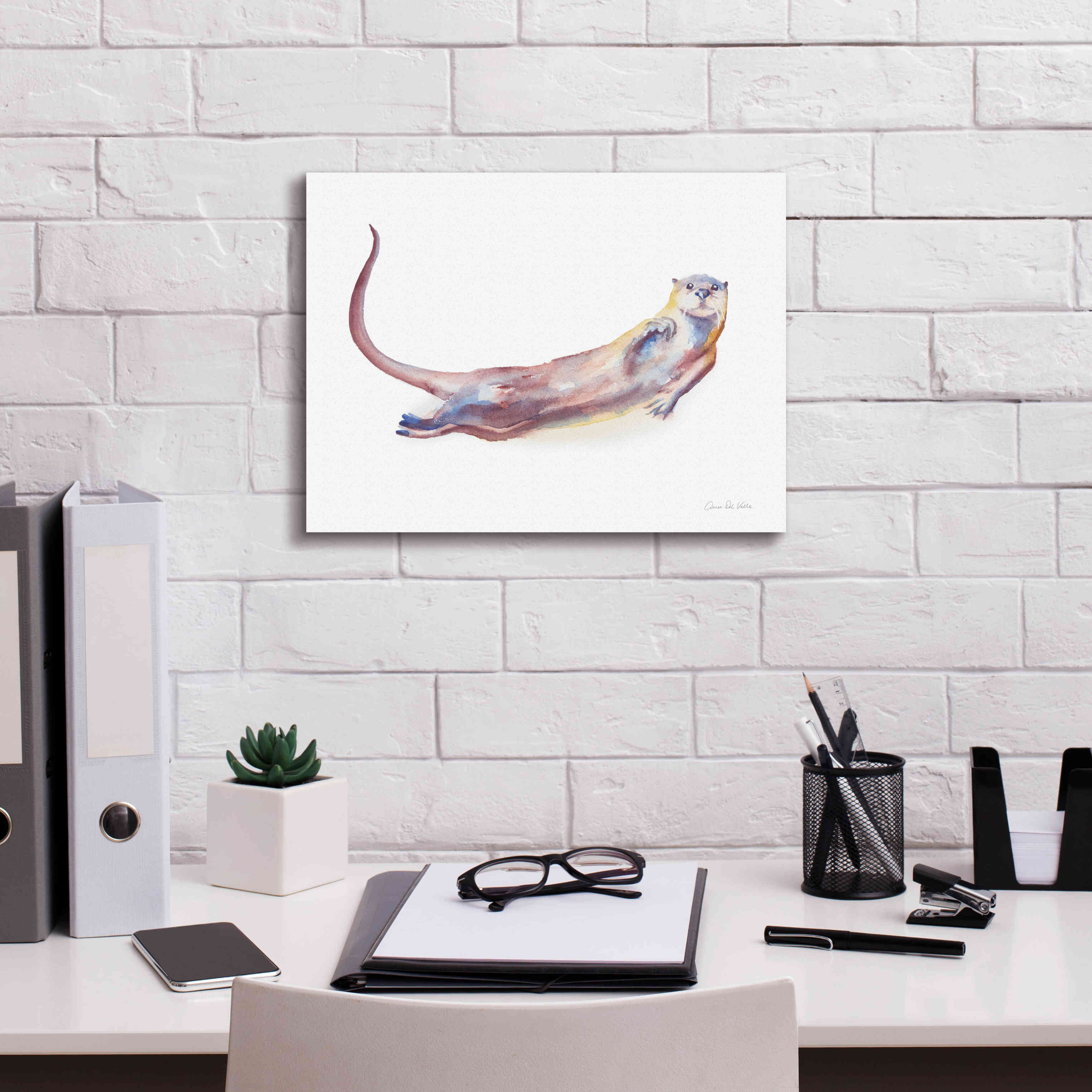 'Swimming Otter I' by Alan Majchrowicz, Giclee Canvas Wall Art,16x12