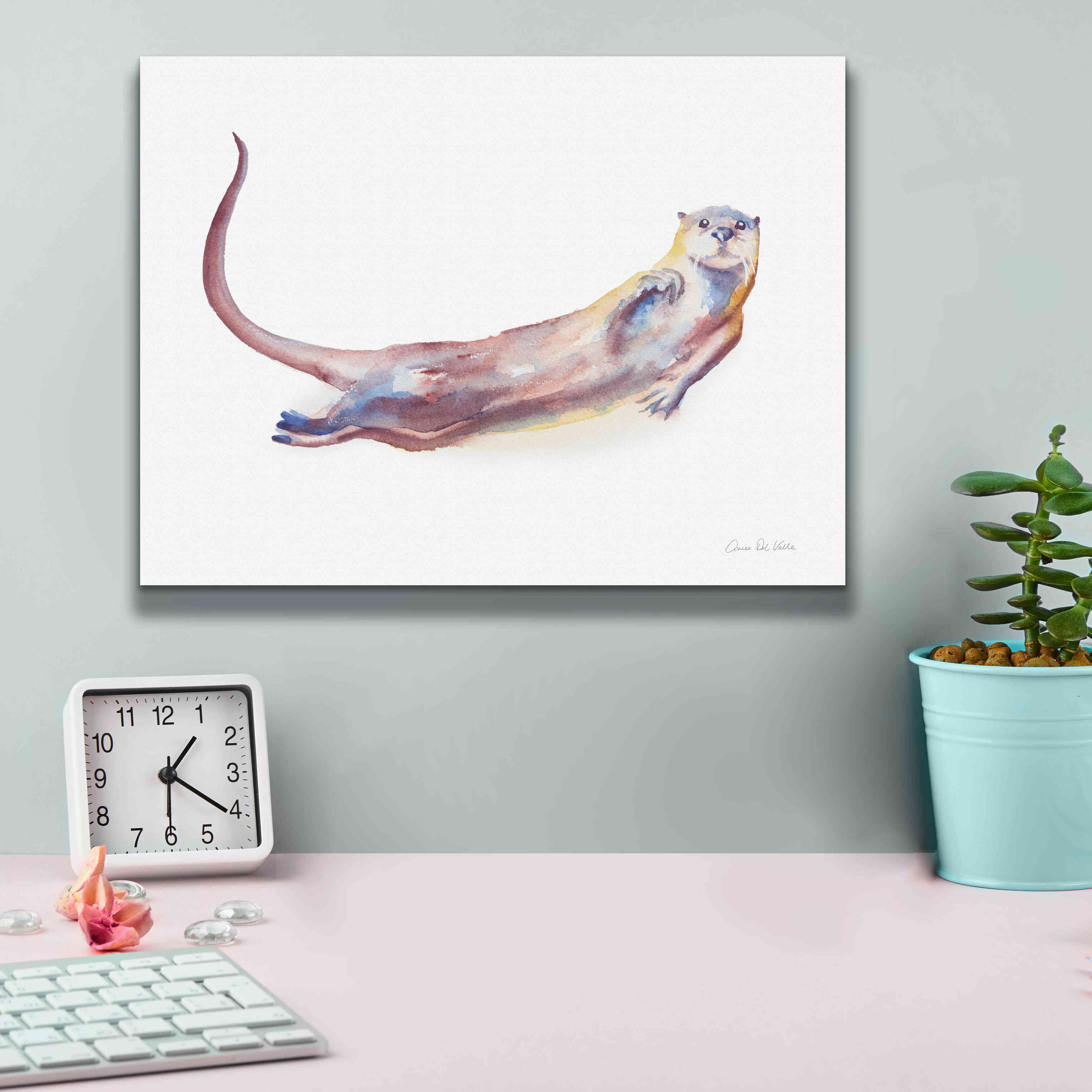 'Swimming Otter I' by Alan Majchrowicz, Giclee Canvas Wall Art,16x12