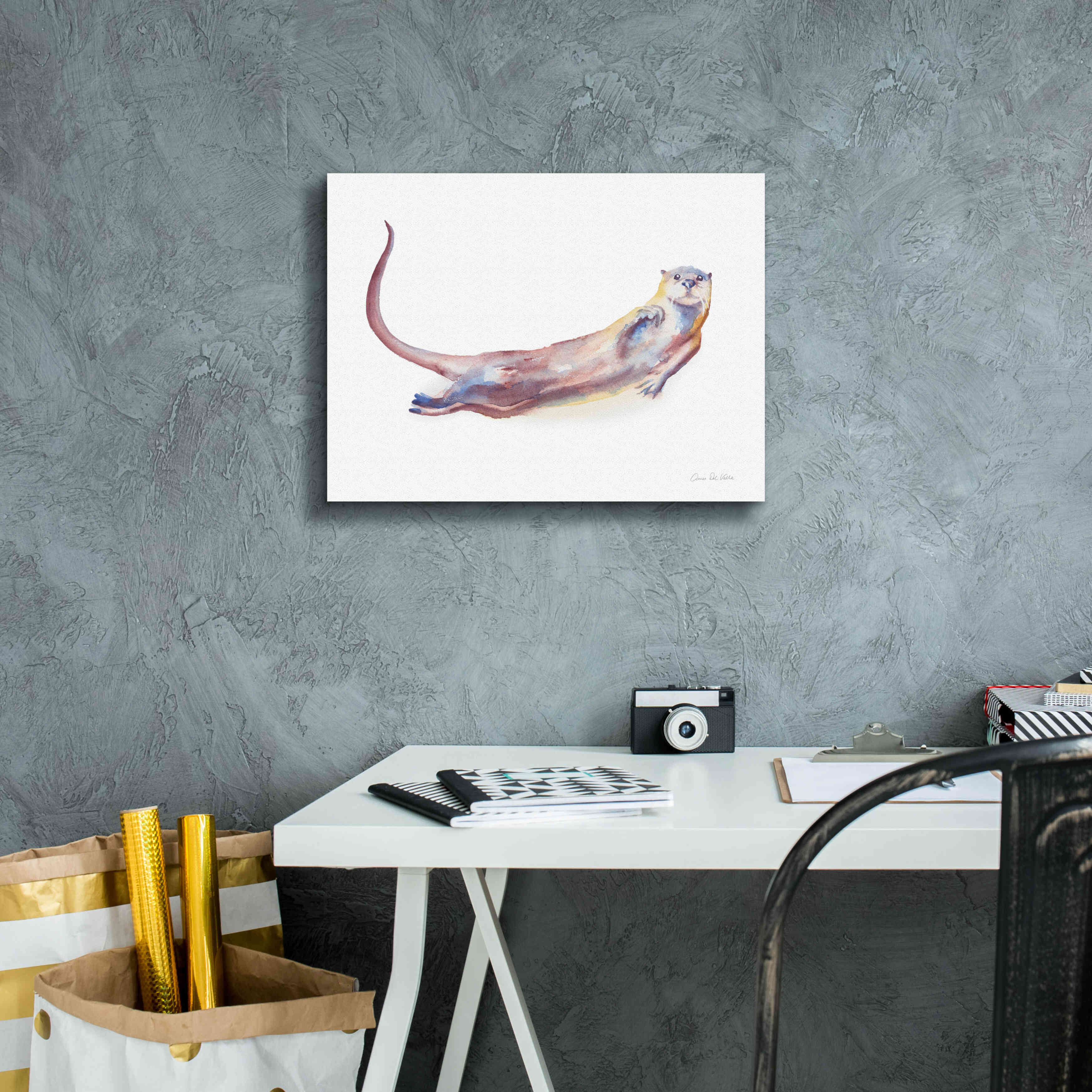 'Swimming Otter I' by Alan Majchrowicz, Giclee Canvas Wall Art,16x12