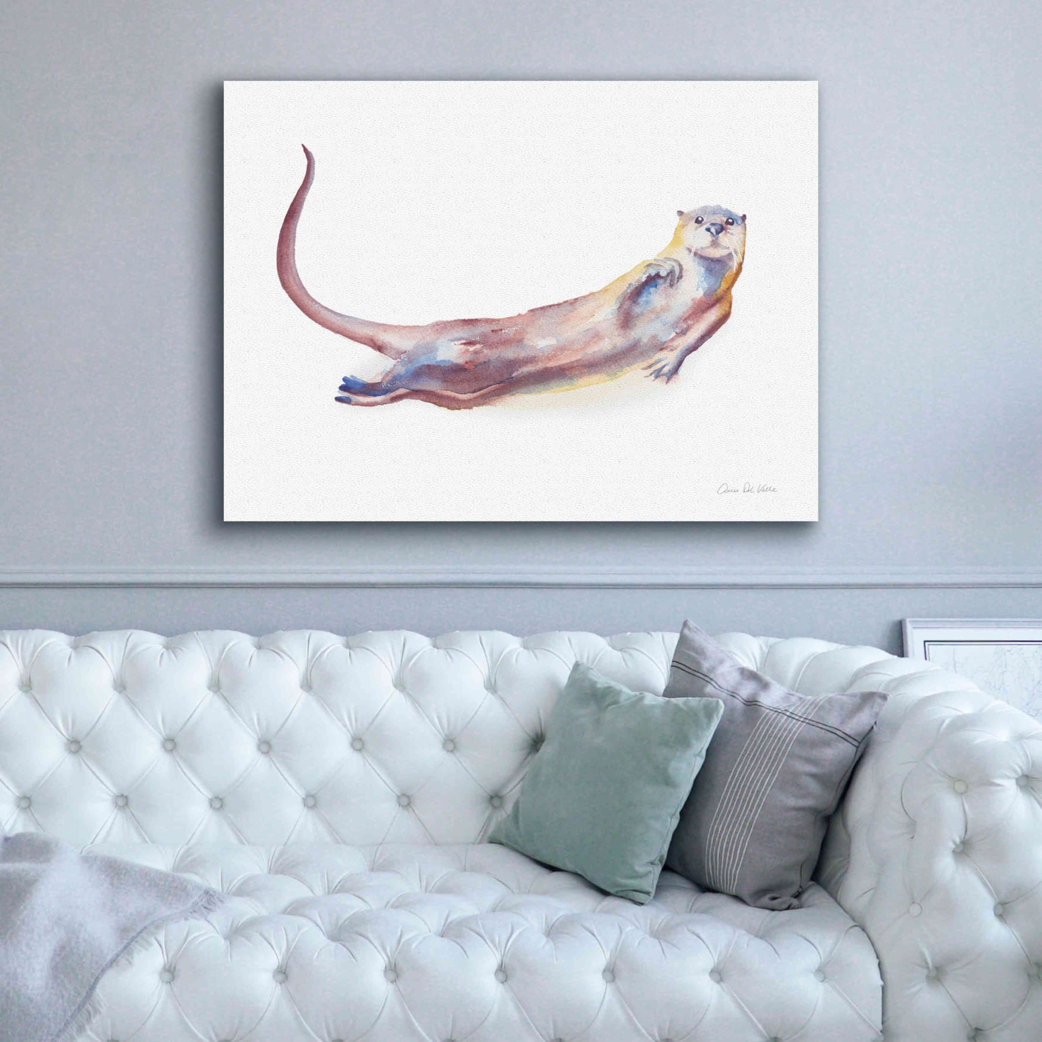 'Swimming Otter I' by Alan Majchrowicz, Giclee Canvas Wall Art,54x40