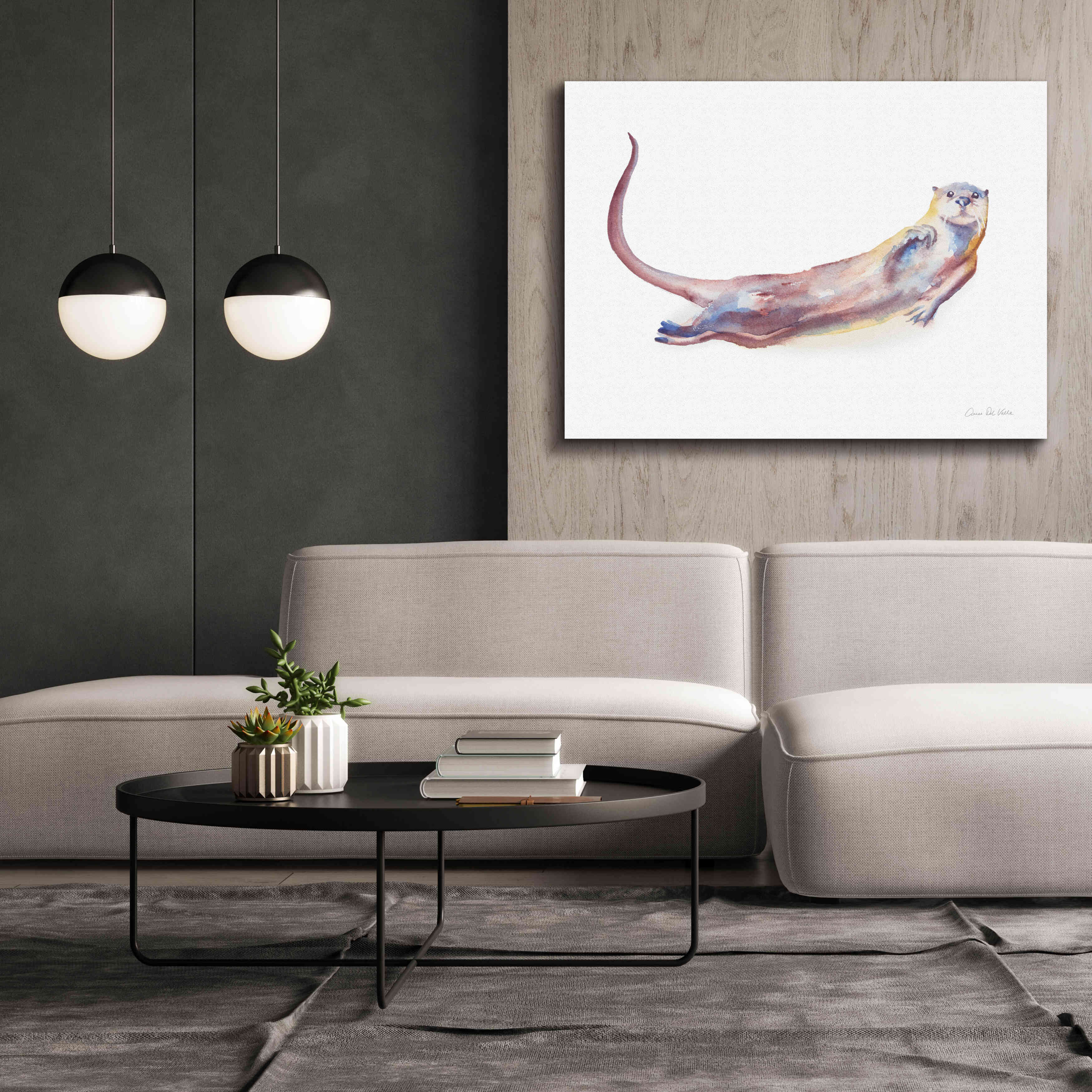 'Swimming Otter I' by Alan Majchrowicz, Giclee Canvas Wall Art,54x40