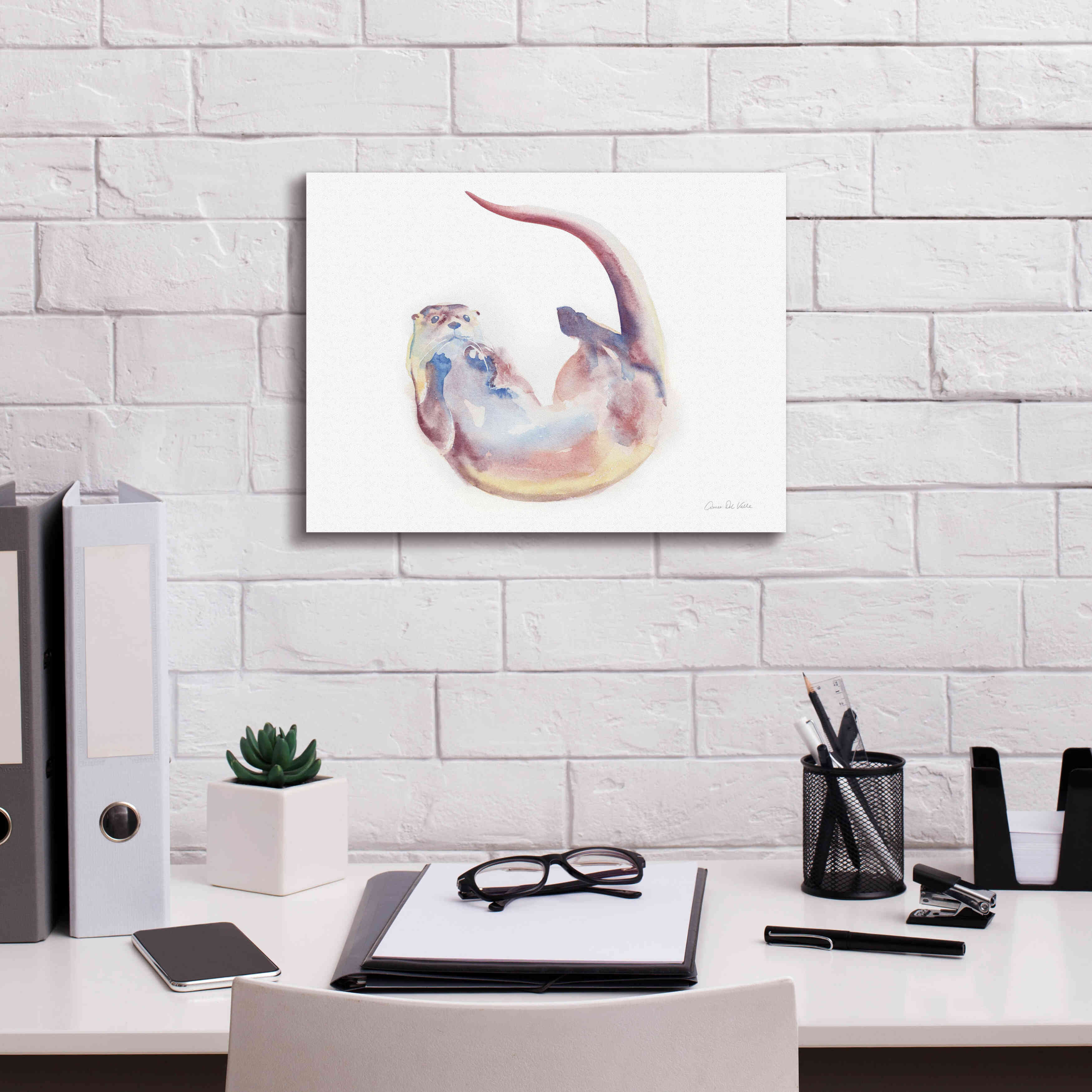 'Swimming Otter II' by Alan Majchrowicz, Giclee Canvas Wall Art,16x12