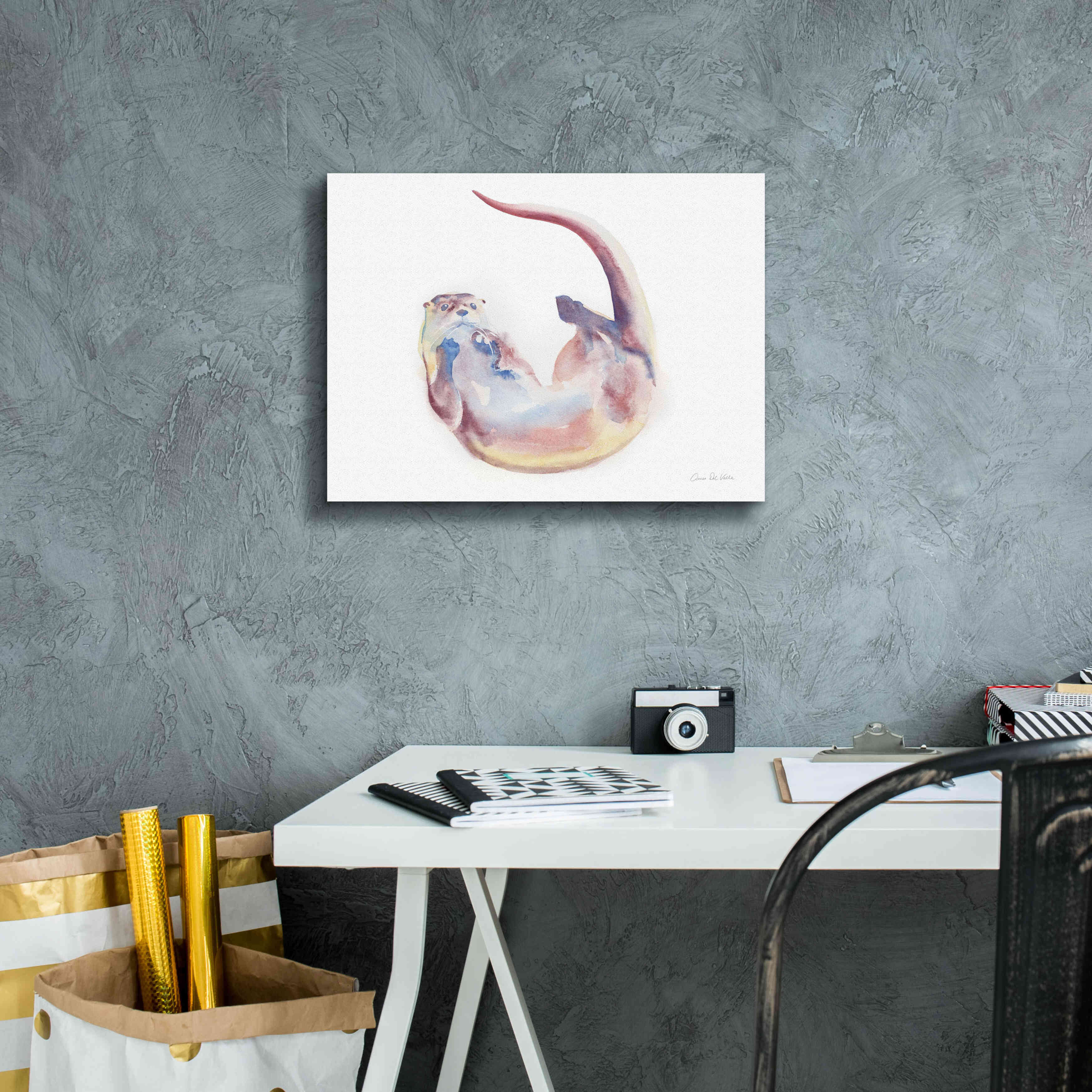 'Swimming Otter II' by Alan Majchrowicz, Giclee Canvas Wall Art,16x12