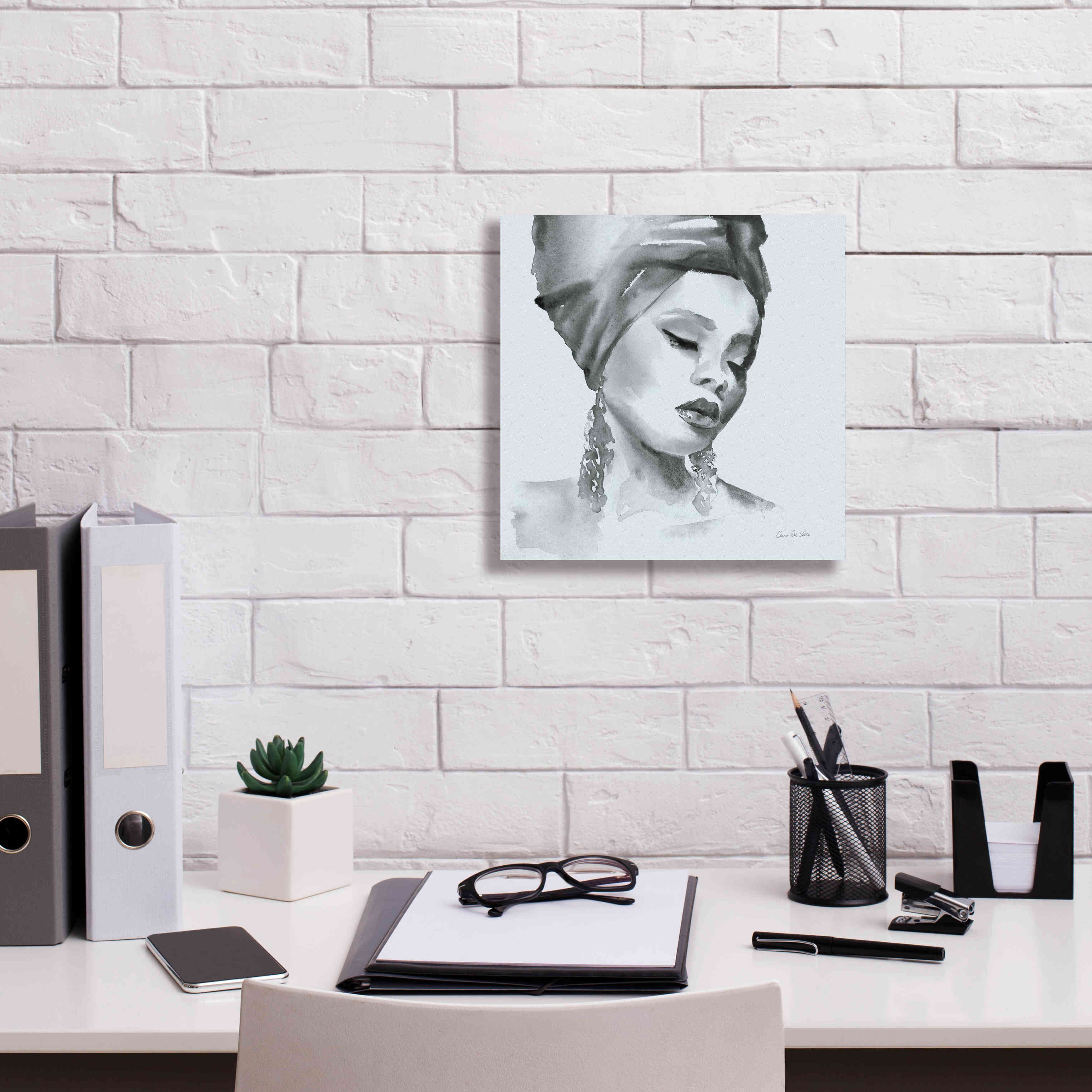 'Woman II Blue' by Alan Majchrowicz, Giclee Canvas Wall Art,12x12