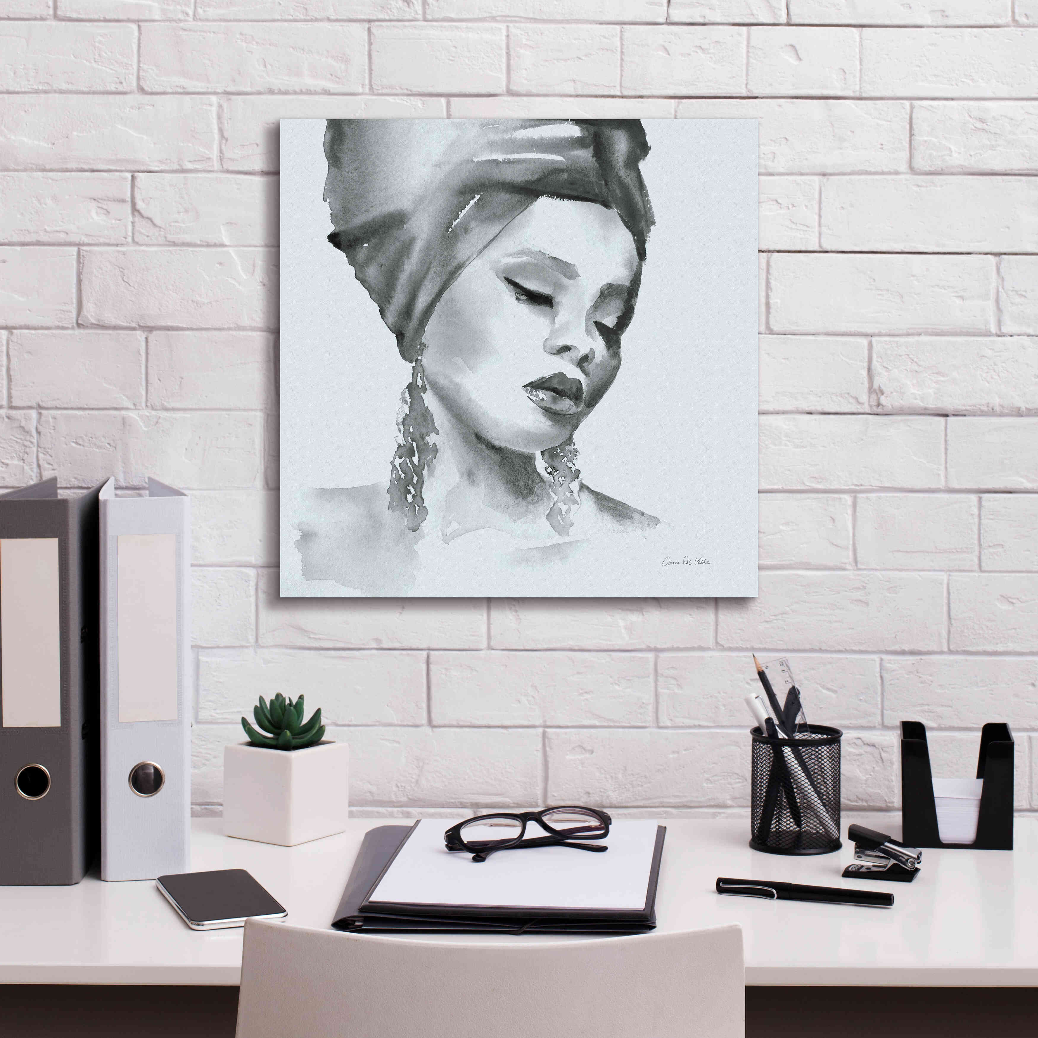 'Woman II Blue' by Alan Majchrowicz, Giclee Canvas Wall Art,18x18