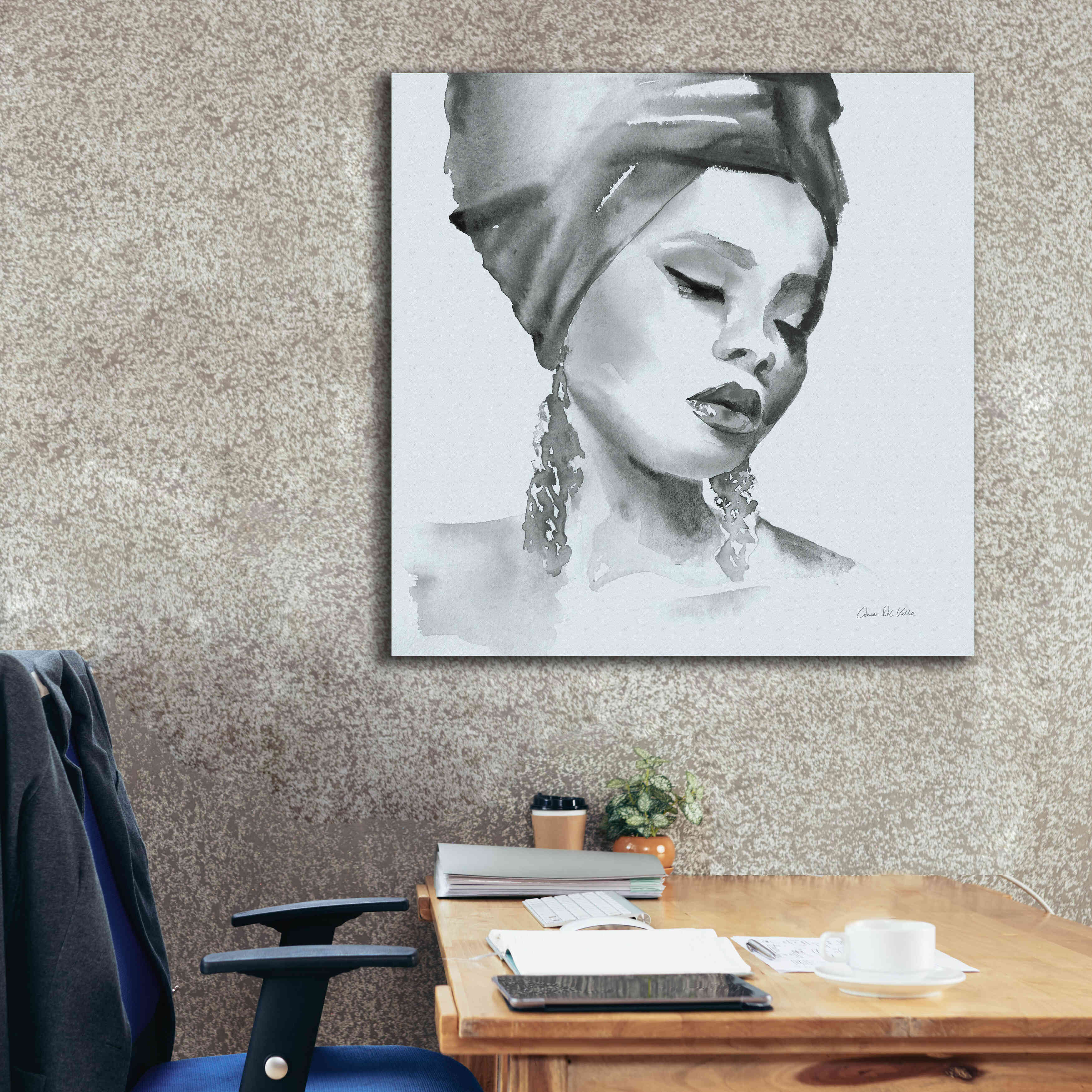 'Woman II Blue' by Alan Majchrowicz, Giclee Canvas Wall Art,37x37