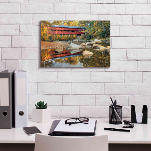 Image of 'Swift River Covered Bridge' by Alan Majchrowicz, Giclee Canvas Wall Art,18x12