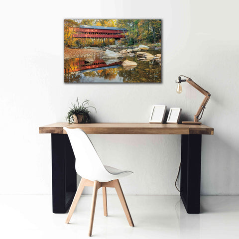 Image of 'Swift River Covered Bridge' by Alan Majchrowicz, Giclee Canvas Wall Art,40x26