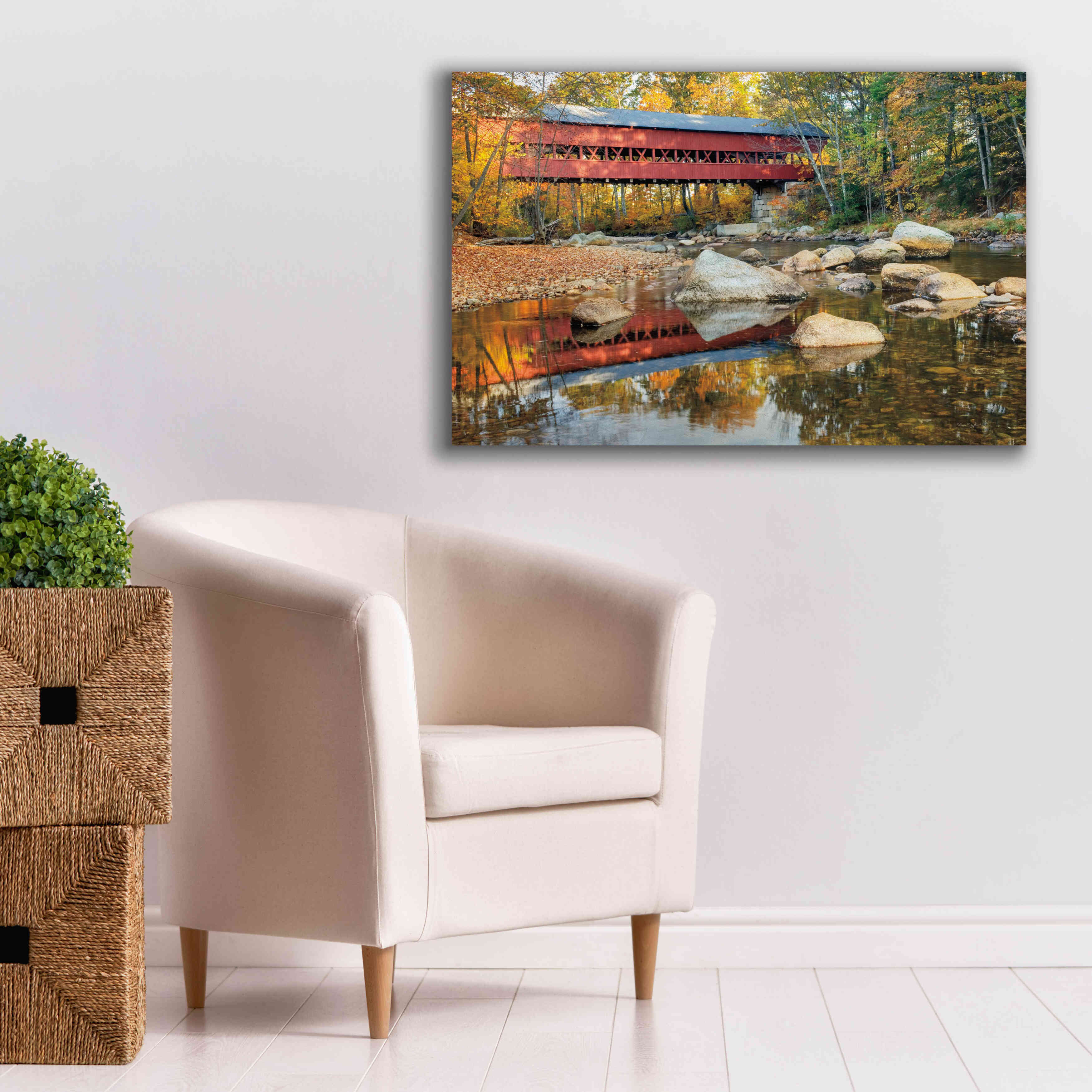'Swift River Covered Bridge' by Alan Majchrowicz, Giclee Canvas Wall Art,40x26