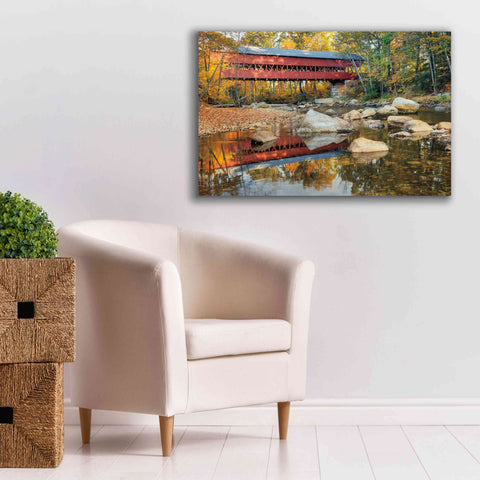 Image of 'Swift River Covered Bridge' by Alan Majchrowicz, Giclee Canvas Wall Art,40x26