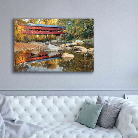 Image of 'Swift River Covered Bridge' by Alan Majchrowicz, Giclee Canvas Wall Art,60x40