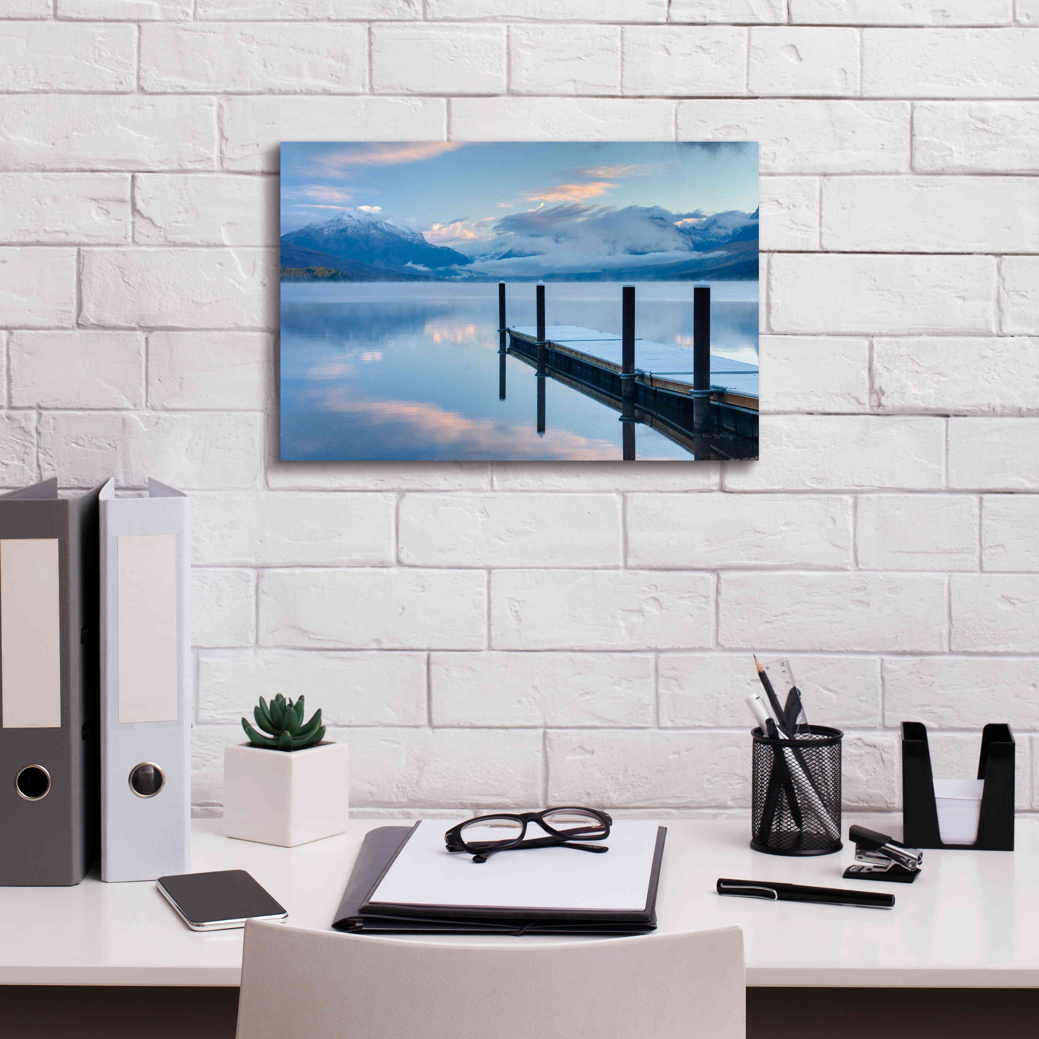 'Lake Mcdonald Dock' by Alan Majchrowicz, Giclee Canvas Wall Art,18x12