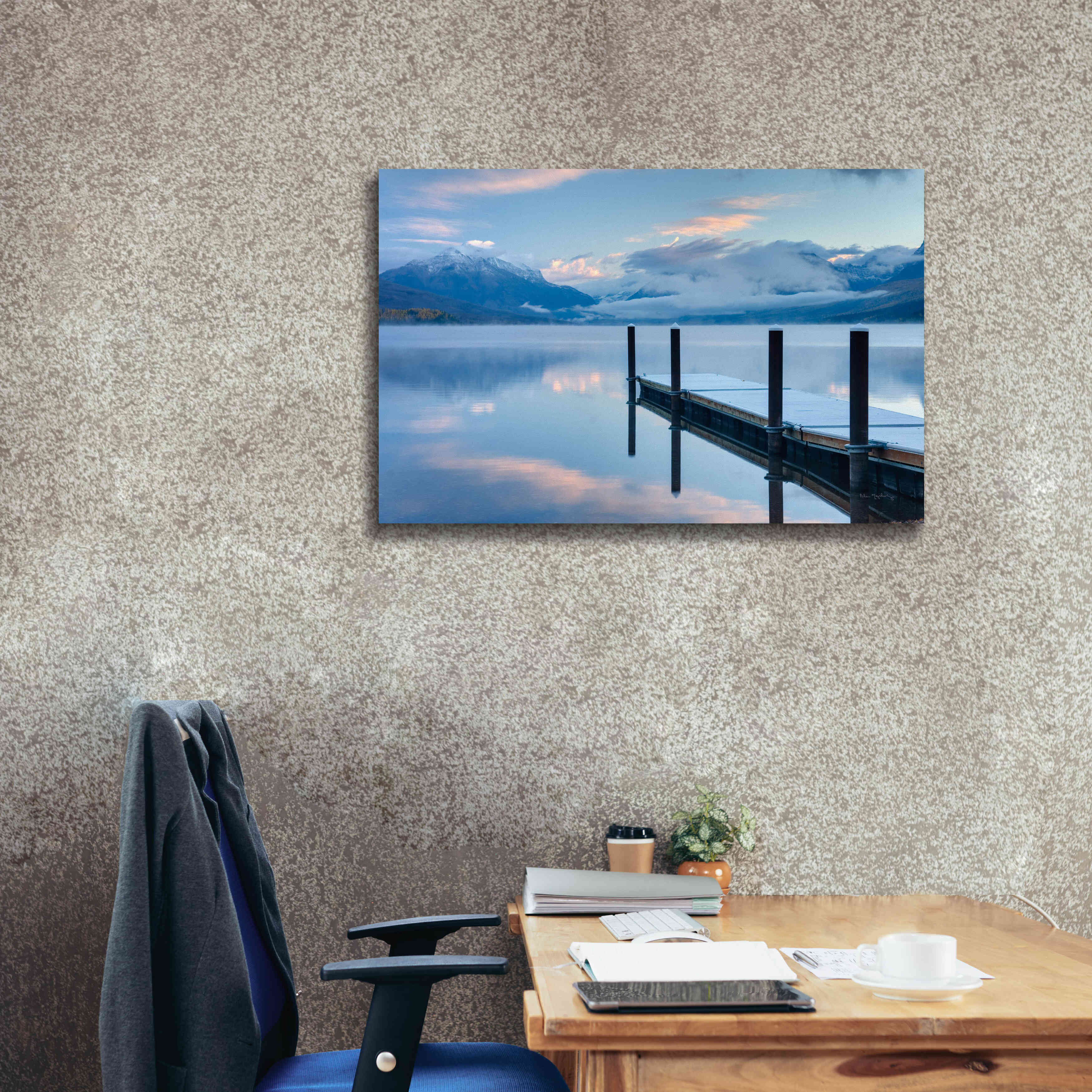 'Lake Mcdonald Dock' by Alan Majchrowicz, Giclee Canvas Wall Art,40x26