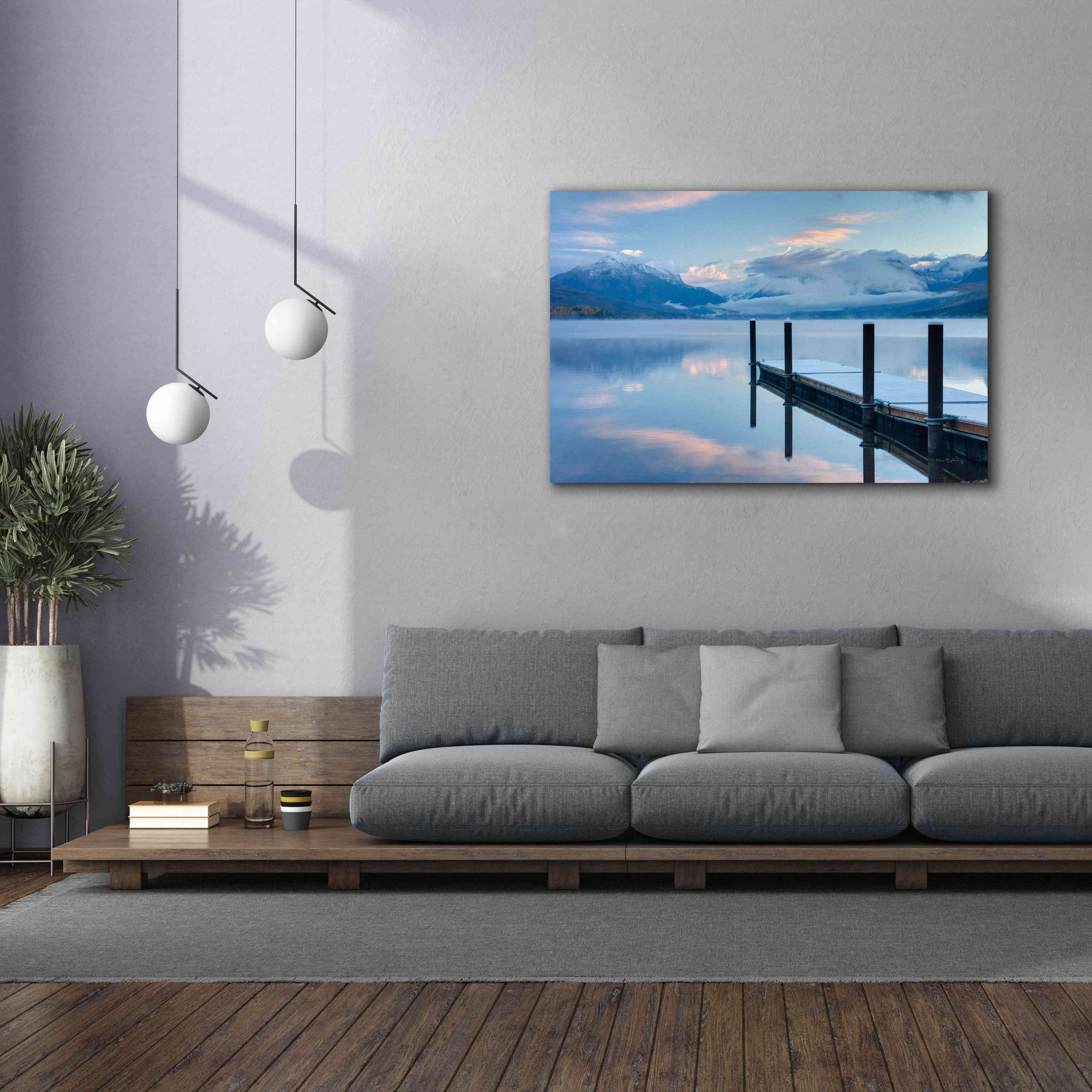 'Lake Mcdonald Dock' by Alan Majchrowicz, Giclee Canvas Wall Art,60x40