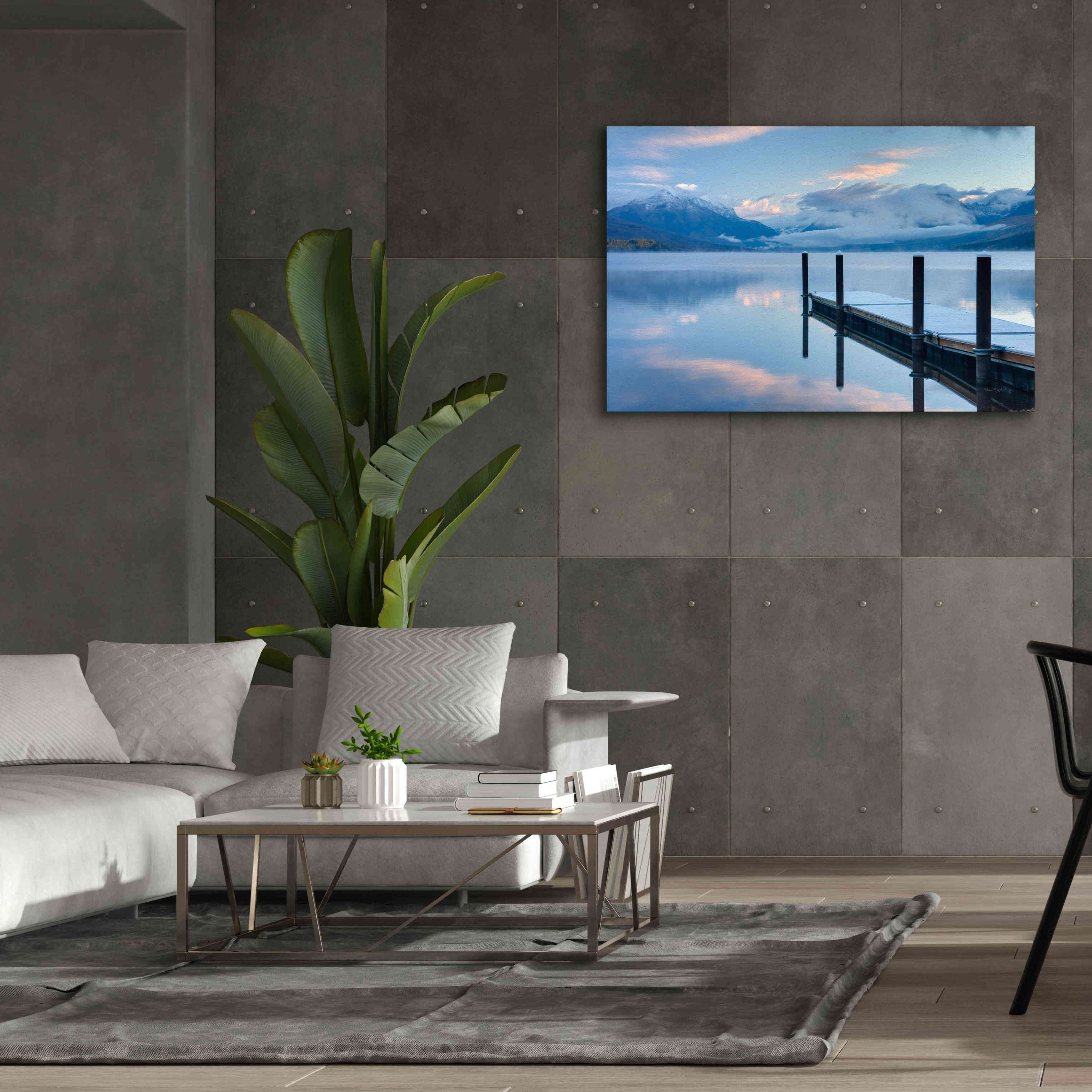 'Lake Mcdonald Dock' by Alan Majchrowicz, Giclee Canvas Wall Art,60x40