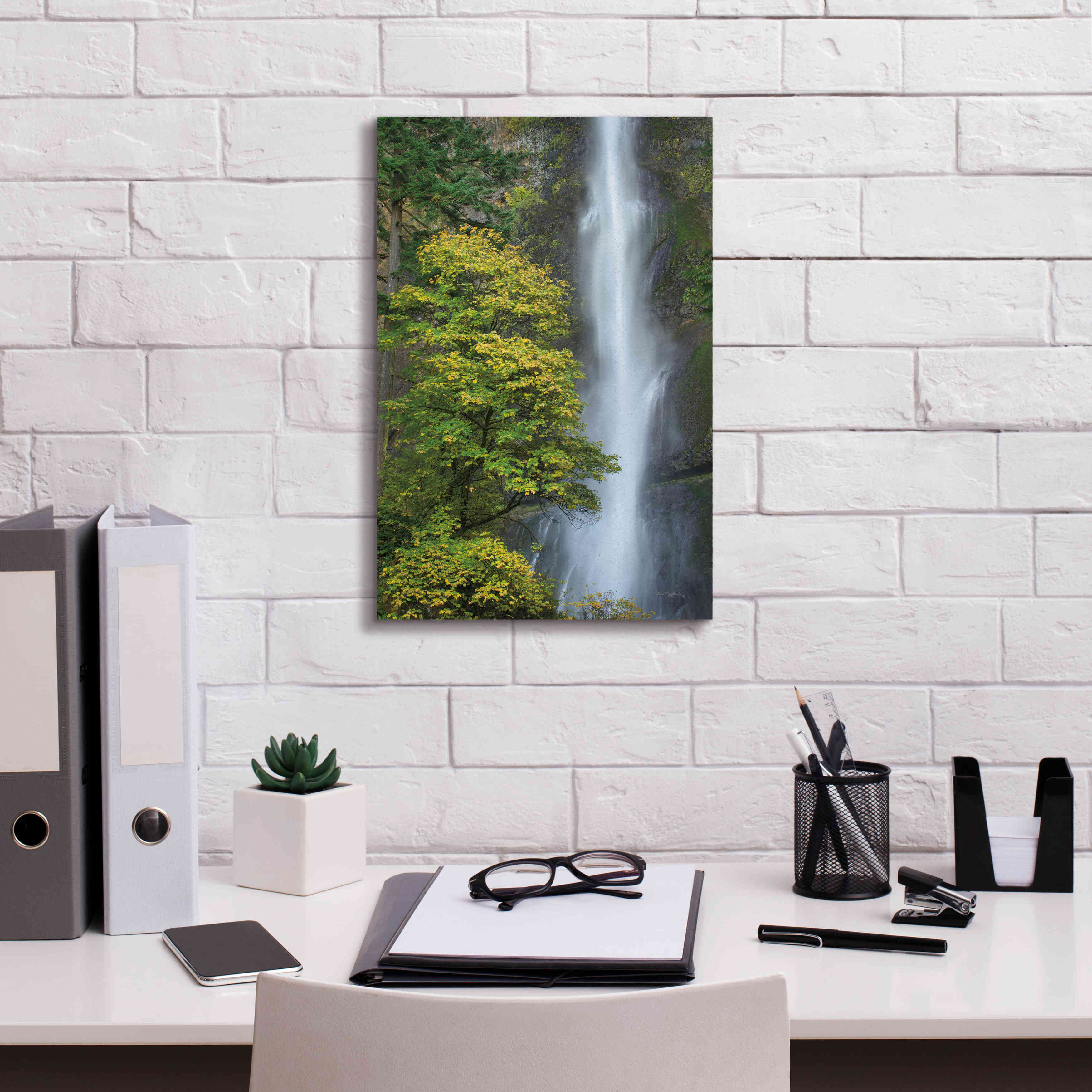 'Multnomah Falls color' by Alan Majchrowicz,Giclee Canvas Wall Art,12x18