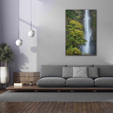 Image of 'Multnomah Falls color' by Alan Majchrowicz,Giclee Canvas Wall Art,40x60