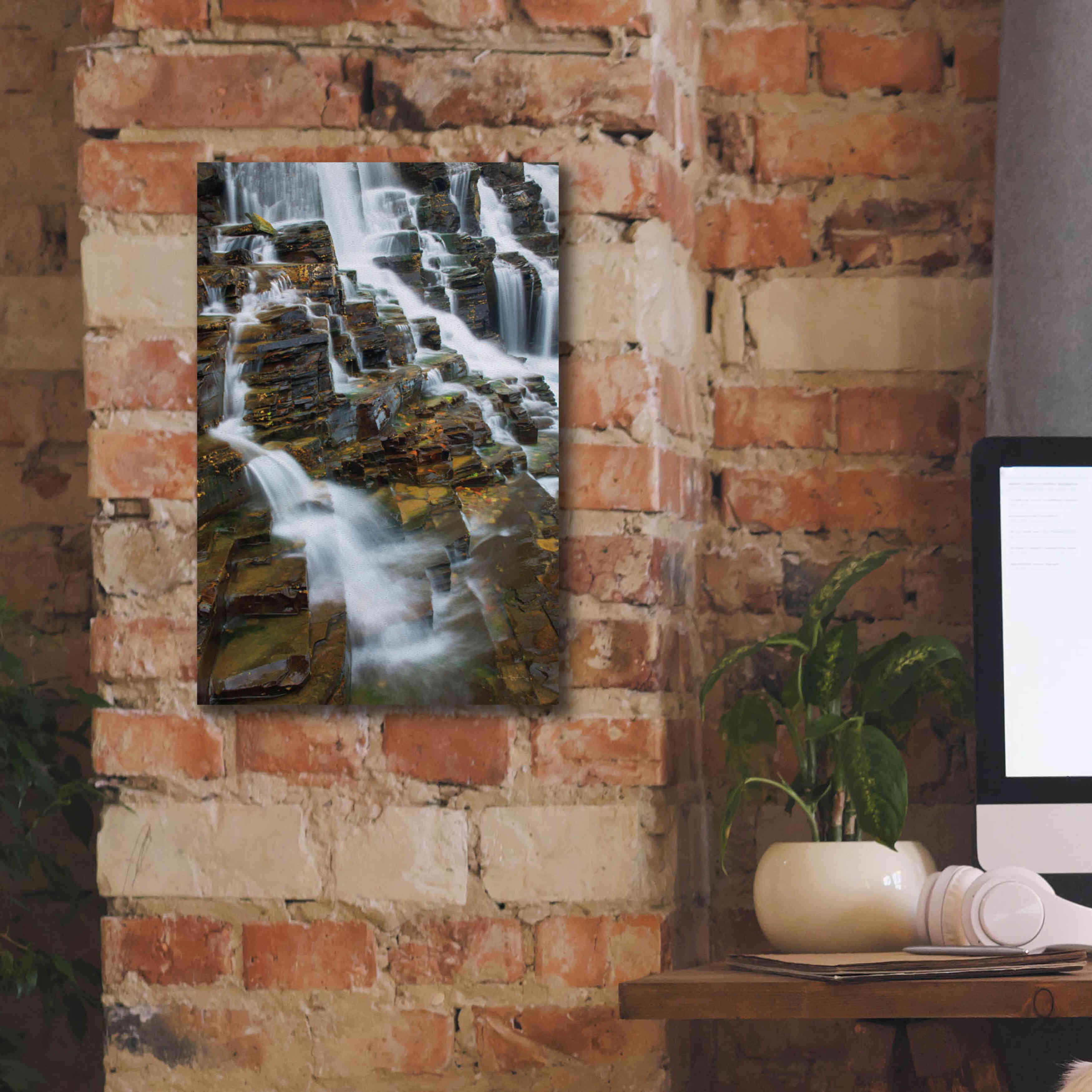 'Falls on McDonald Creek color' by Alan Majchrowicz,Giclee Canvas Wall Art,12x18