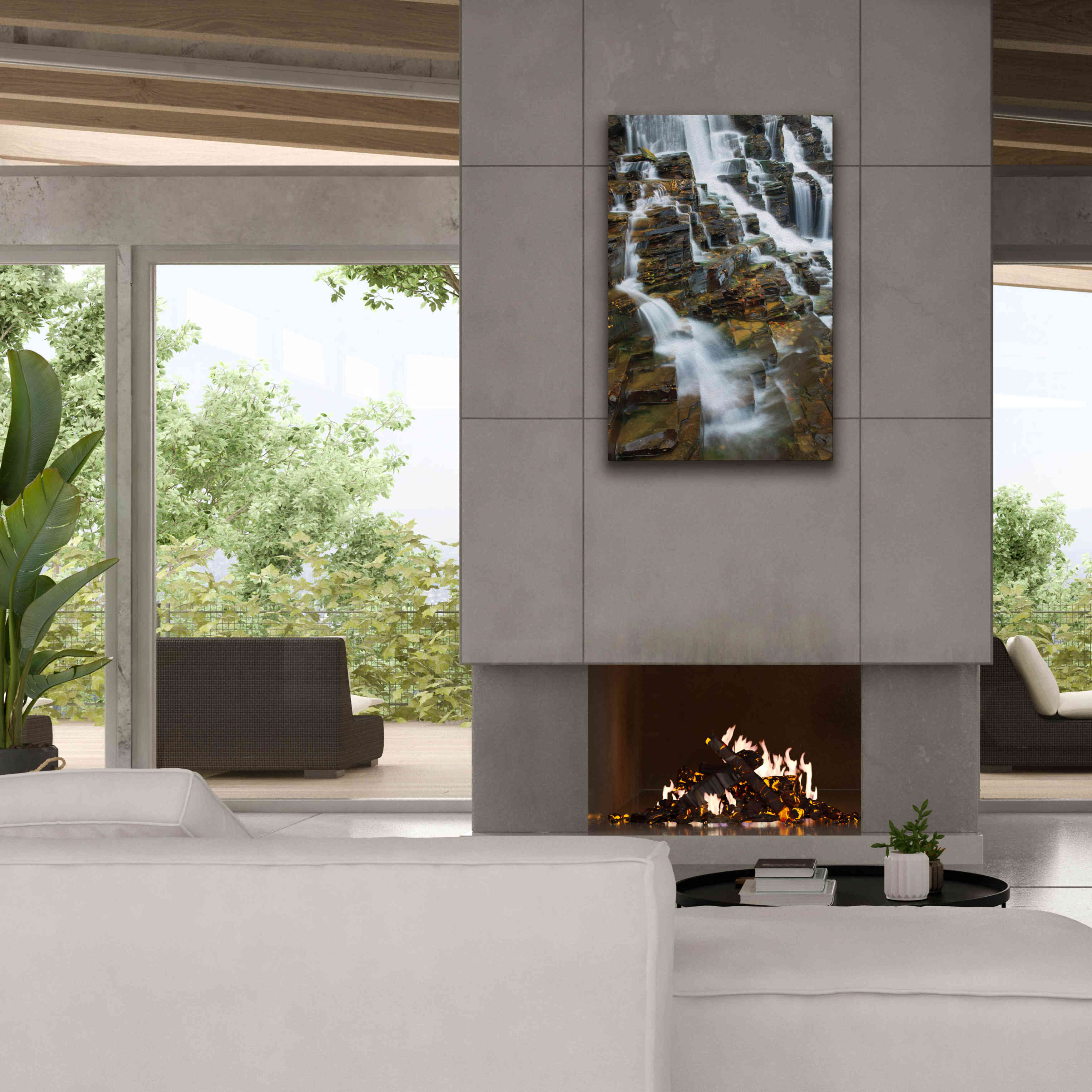 'Falls on McDonald Creek color' by Alan Majchrowicz,Giclee Canvas Wall Art,26x40