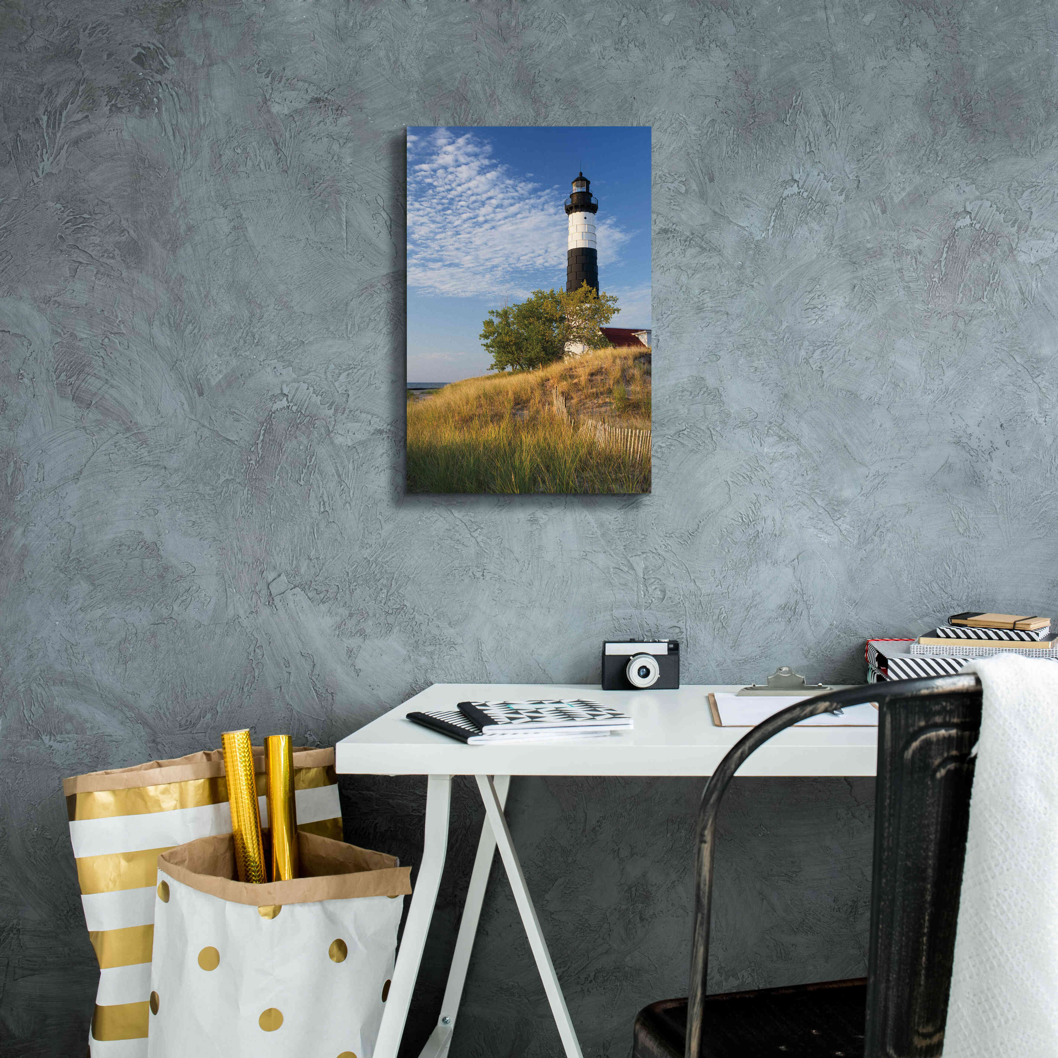 'Big Sable Point Lighthouse II' by Alan Majchrowicz,Giclee Canvas Wall Art,12x18