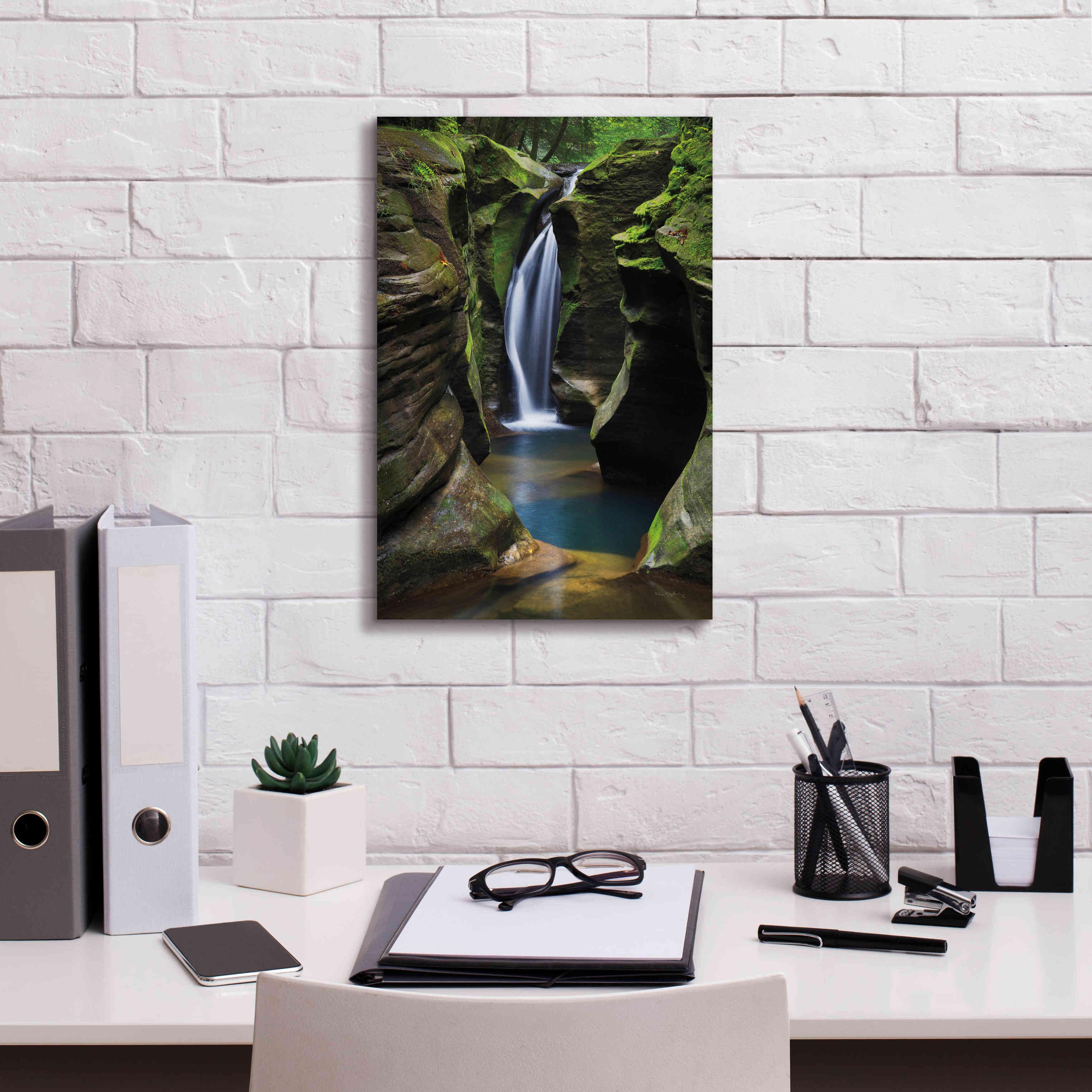 'Corkscrew Falls Ohio' by Alan Majchrowicz,Giclee Canvas Wall Art,12x18