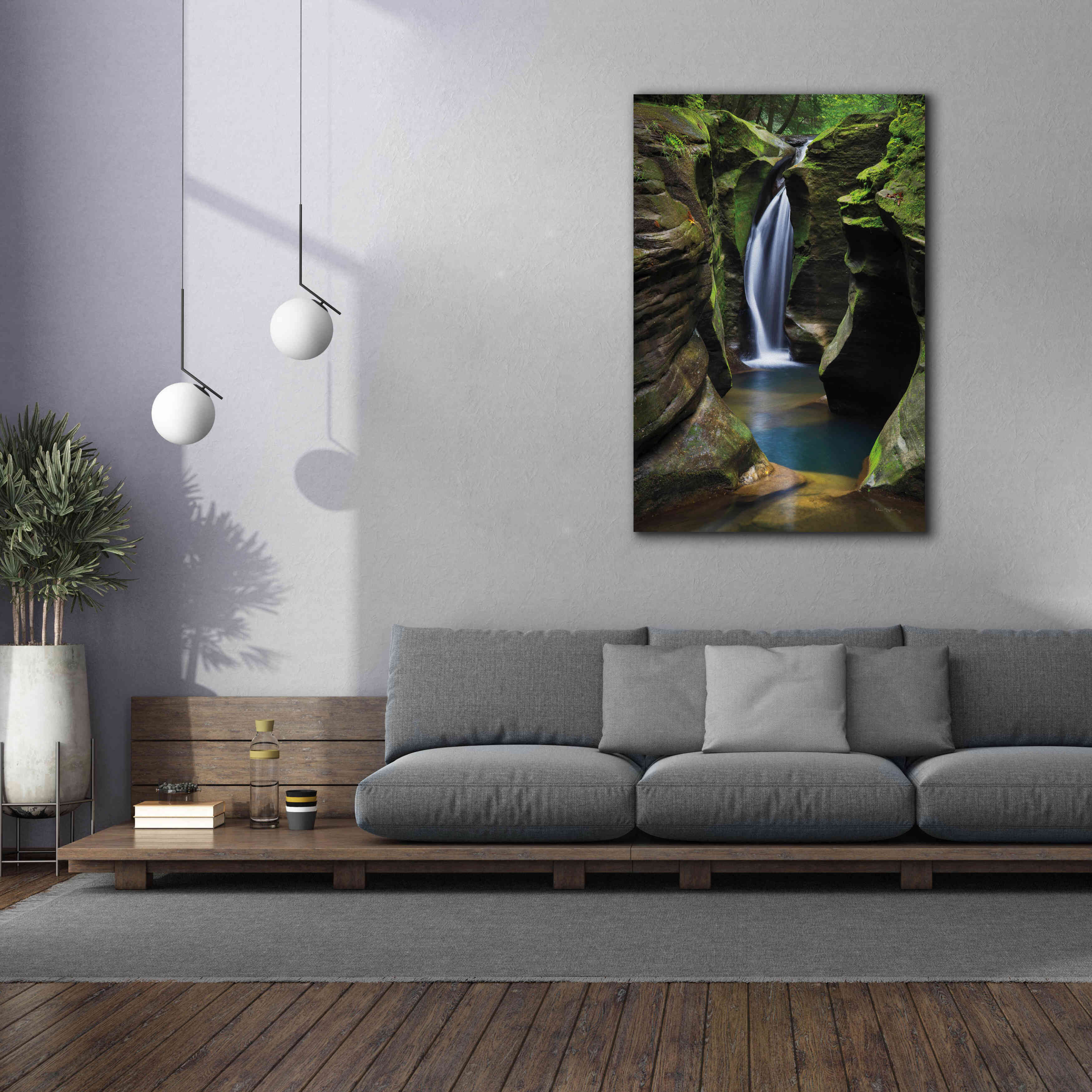 'Corkscrew Falls Ohio' by Alan Majchrowicz,Giclee Canvas Wall Art,40x60