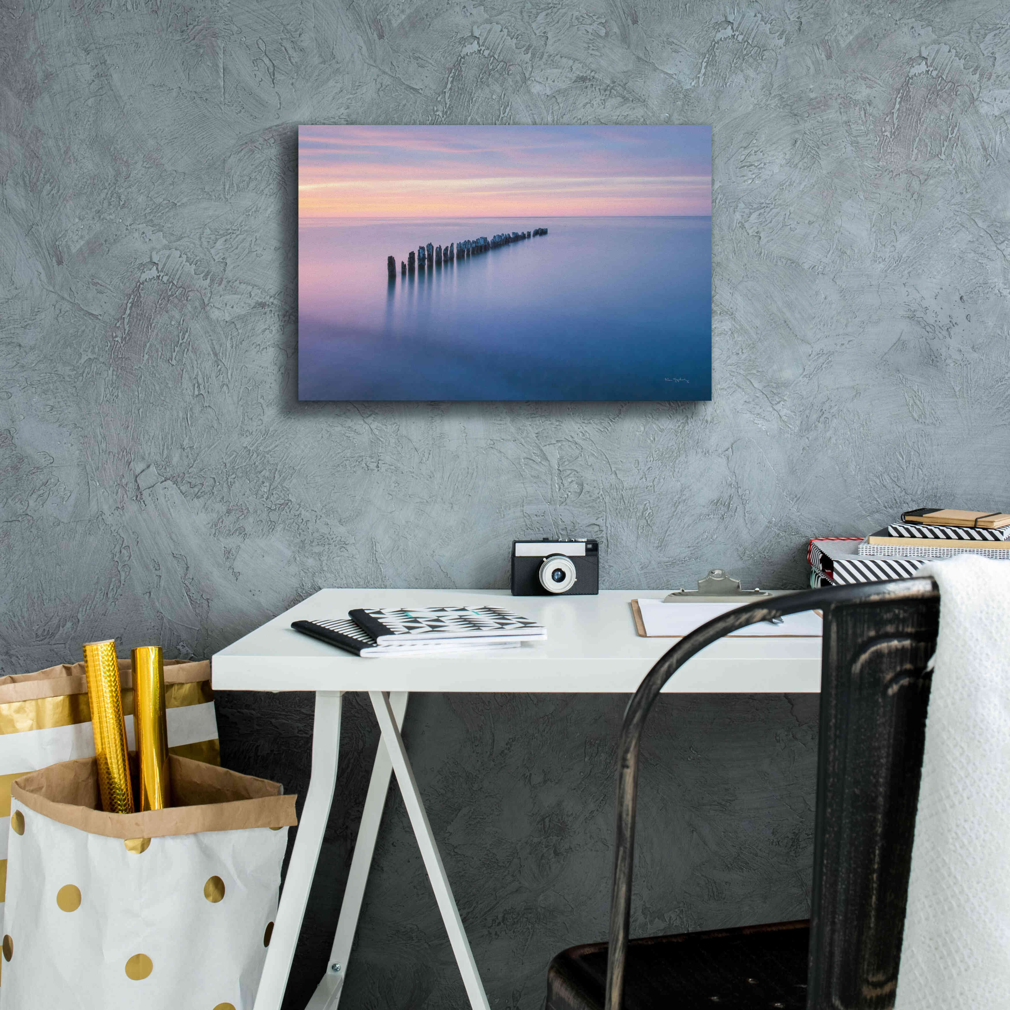 'Lake Superior Old Pier IV' by Alan Majchrowicz,Giclee Canvas Wall Art,18x12