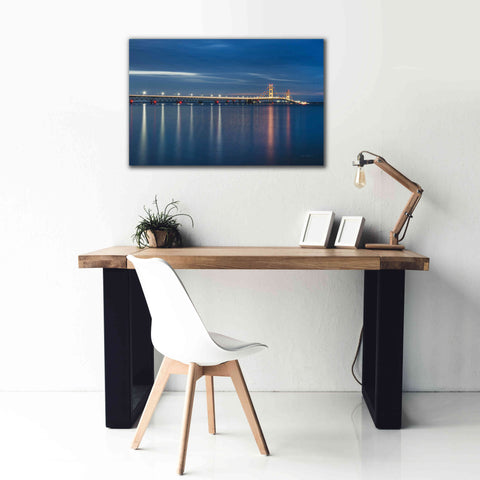 Image of 'Mackinac Bridge' by Alan Majchrowicz,Giclee Canvas Wall Art,40x26