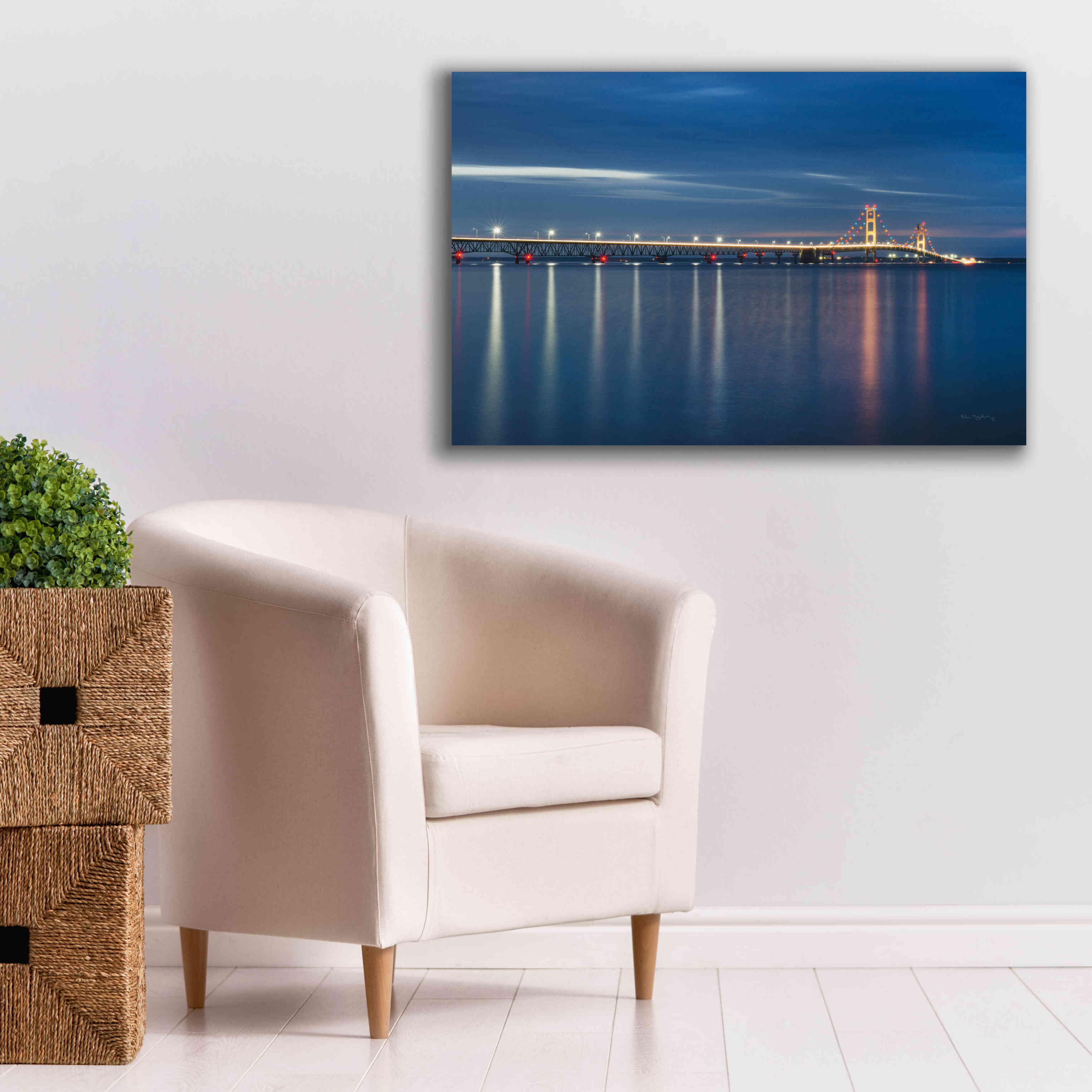 'Mackinac Bridge' by Alan Majchrowicz,Giclee Canvas Wall Art,40x26