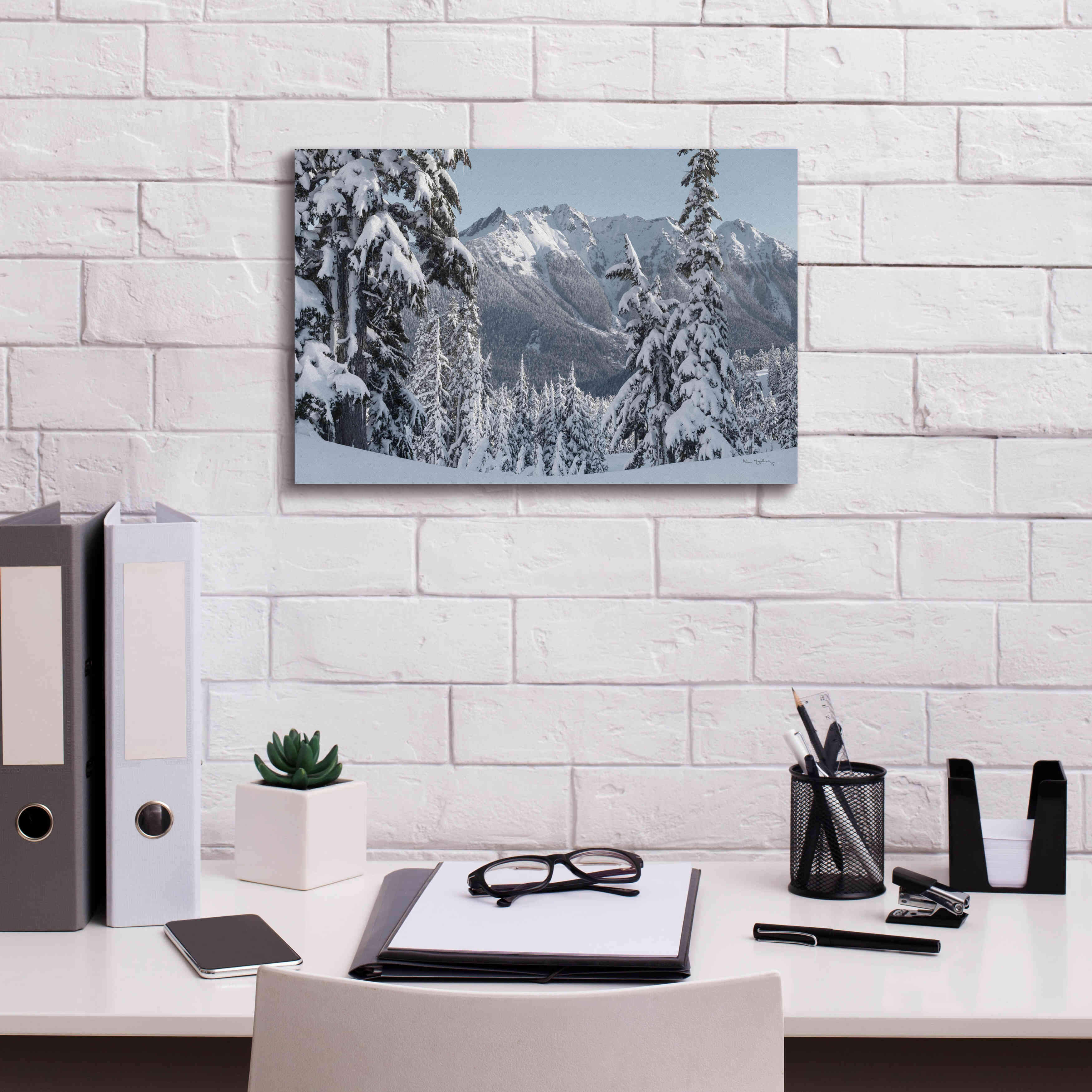 'Nooksack Ridge in Winter' by Alan Majchrowicz,Giclee Canvas Wall Art,18x12