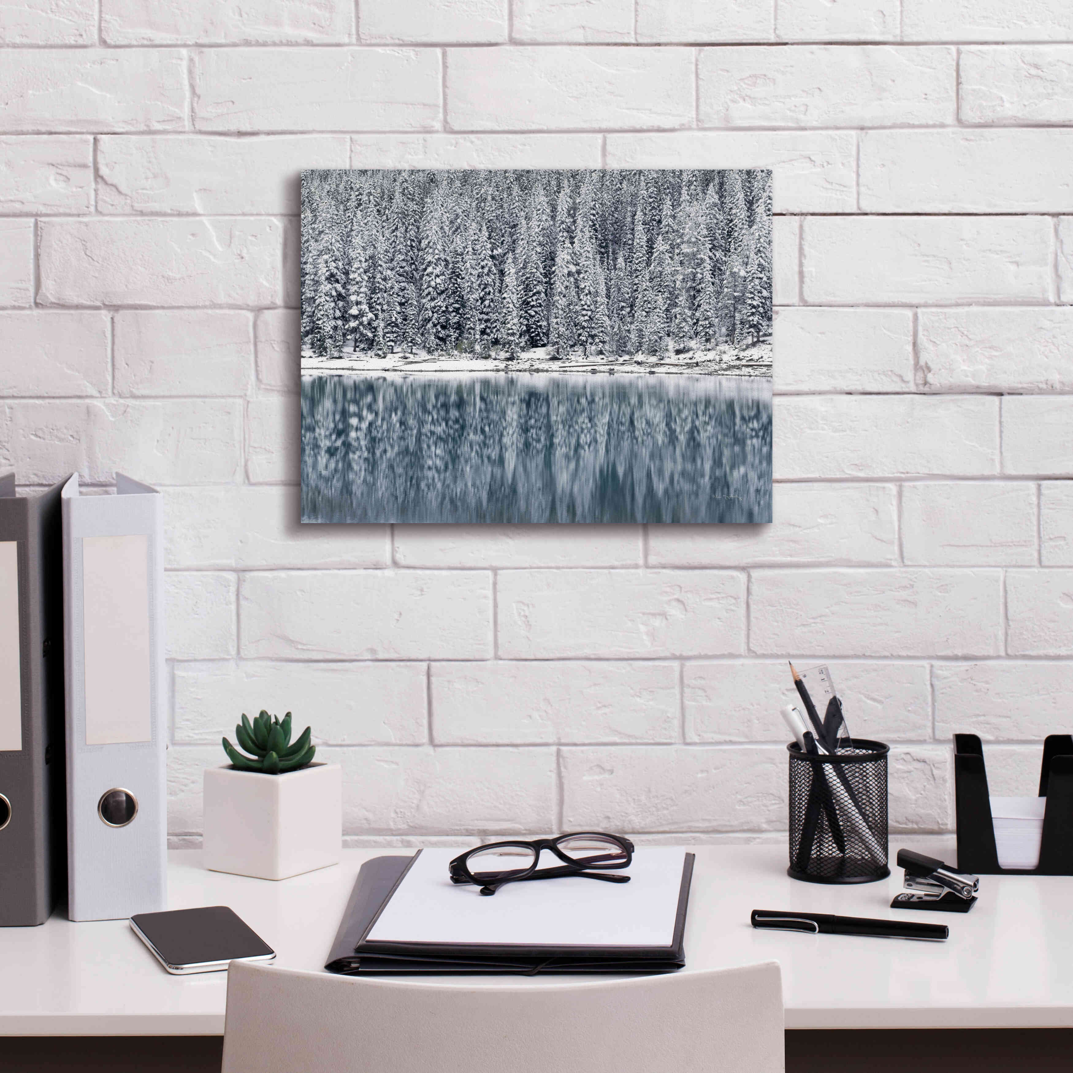 'Winter Reflections' by Alan Majchrowicz,Giclee Canvas Wall Art,16x12