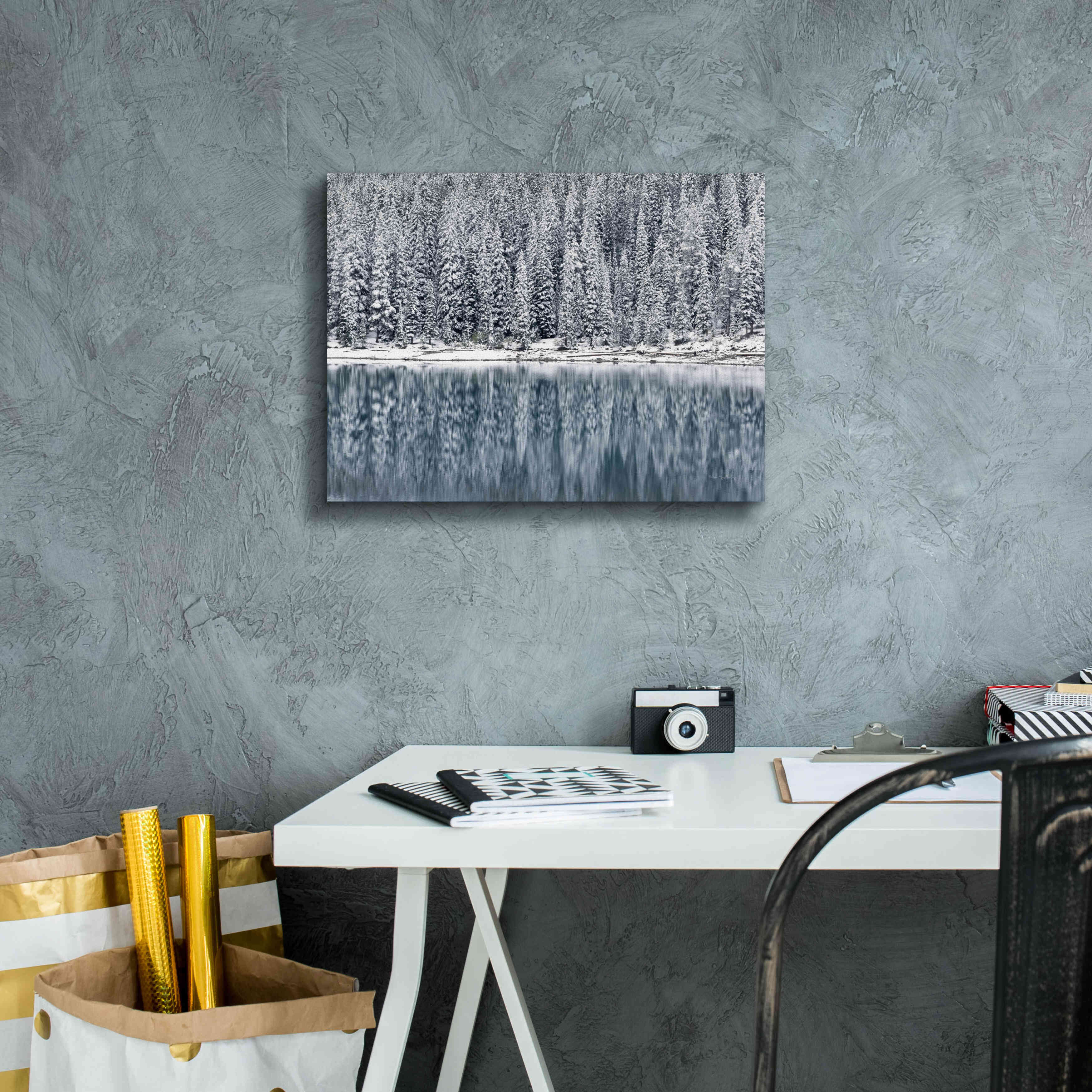 'Winter Reflections' by Alan Majchrowicz,Giclee Canvas Wall Art,16x12