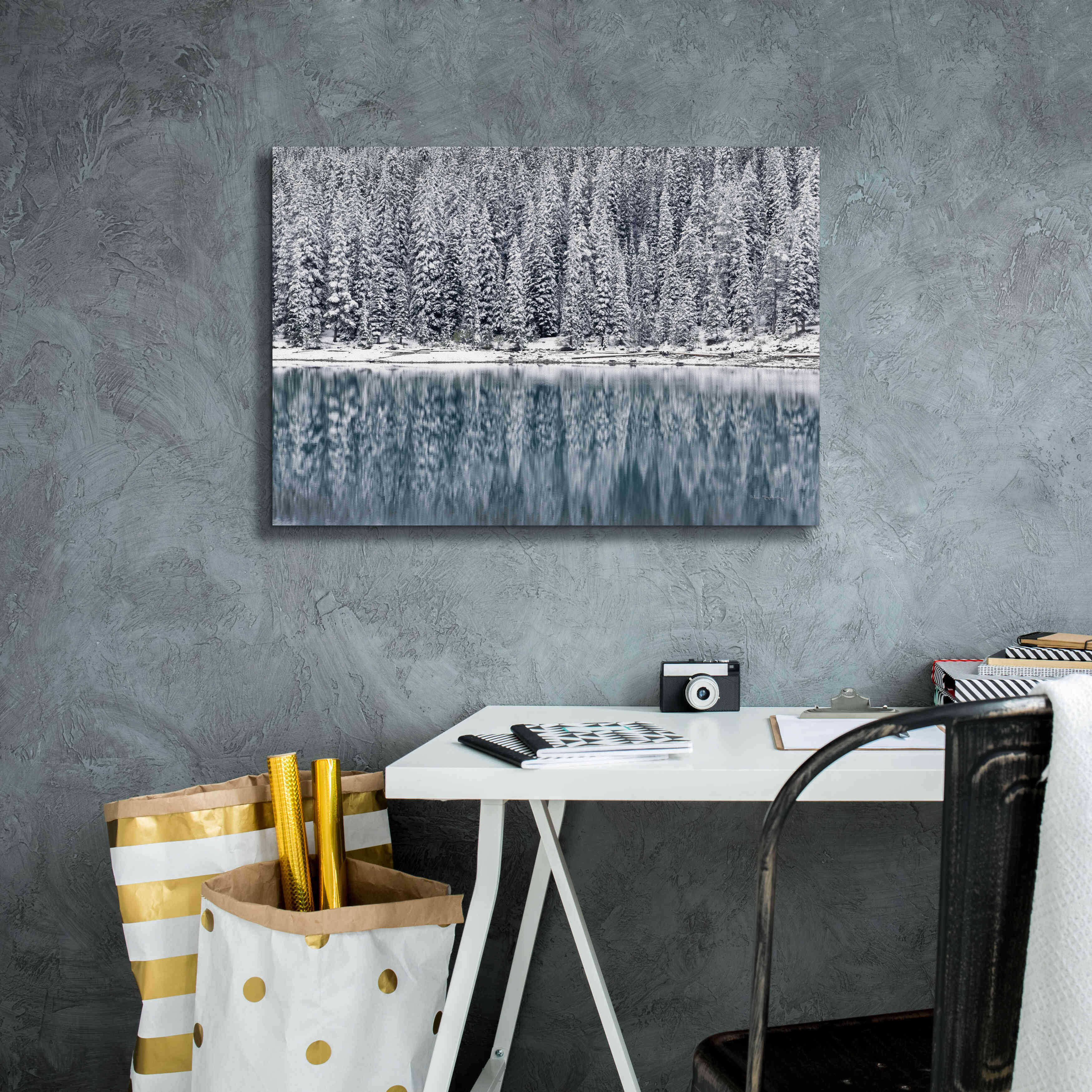 'Winter Reflections' by Alan Majchrowicz,Giclee Canvas Wall Art,26x18