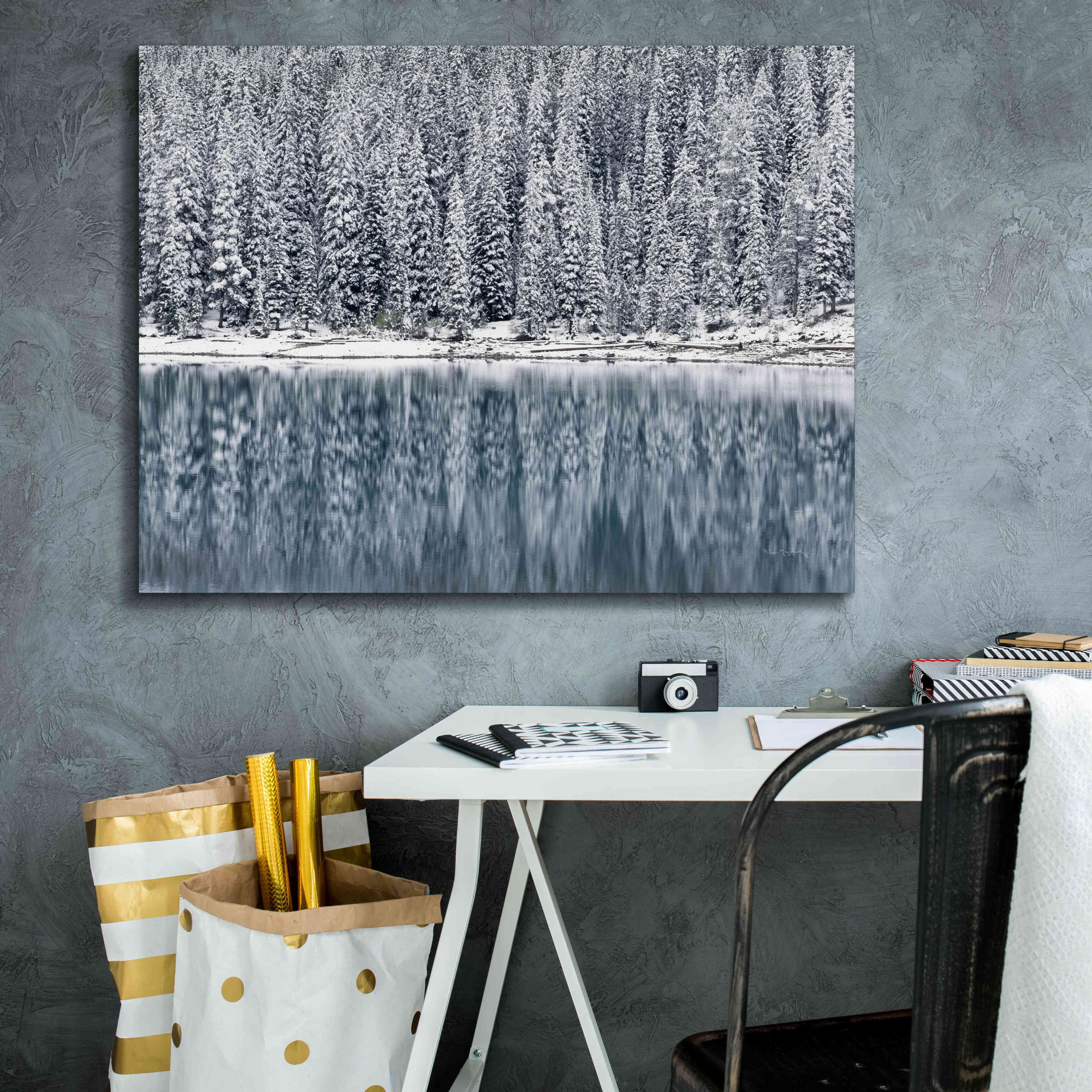 'Winter Reflections' by Alan Majchrowicz,Giclee Canvas Wall Art,34x26