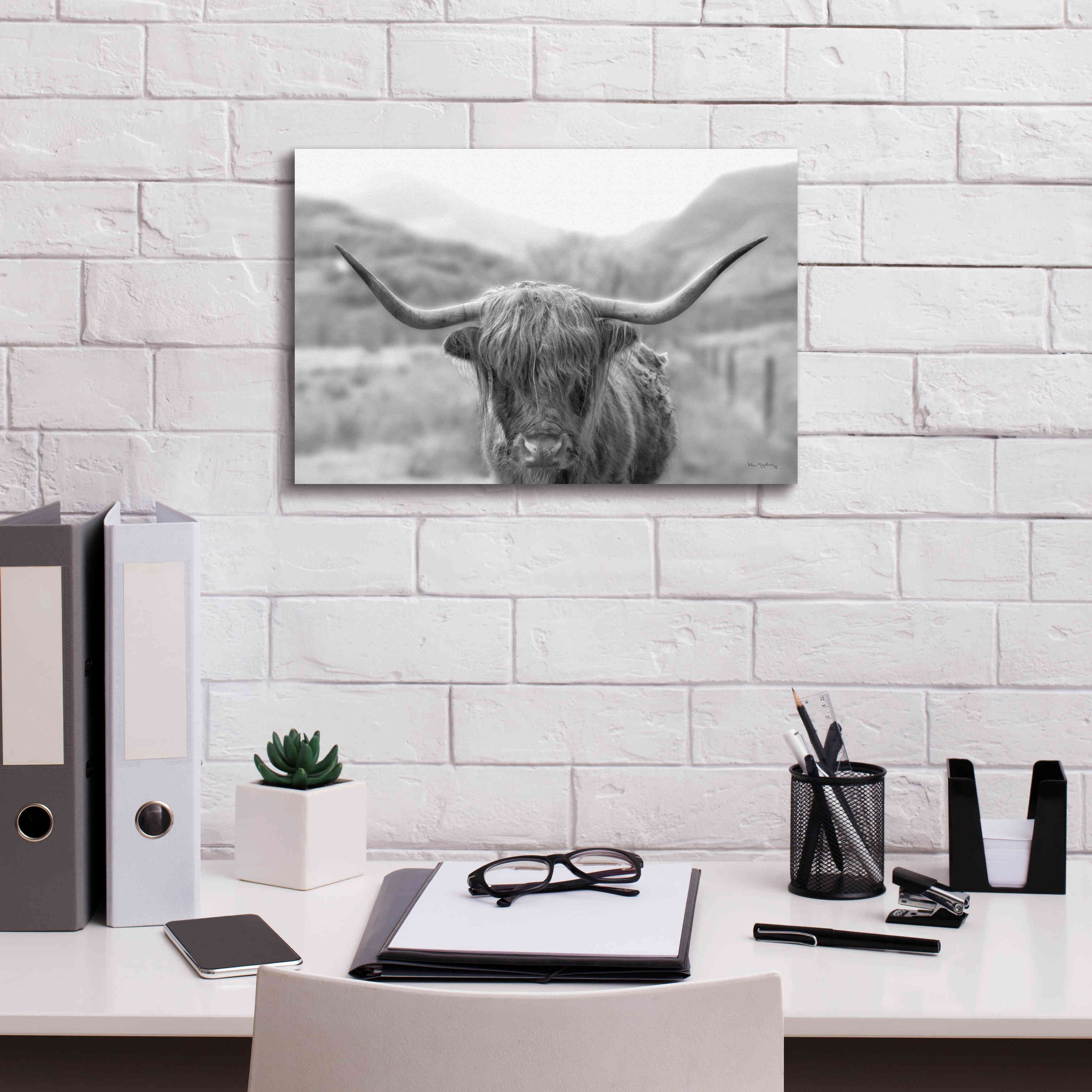 'Scottish Highland Cattle III Neutral Crop' by Alan Majchrowicz,Giclee Canvas Wall Art,18x12