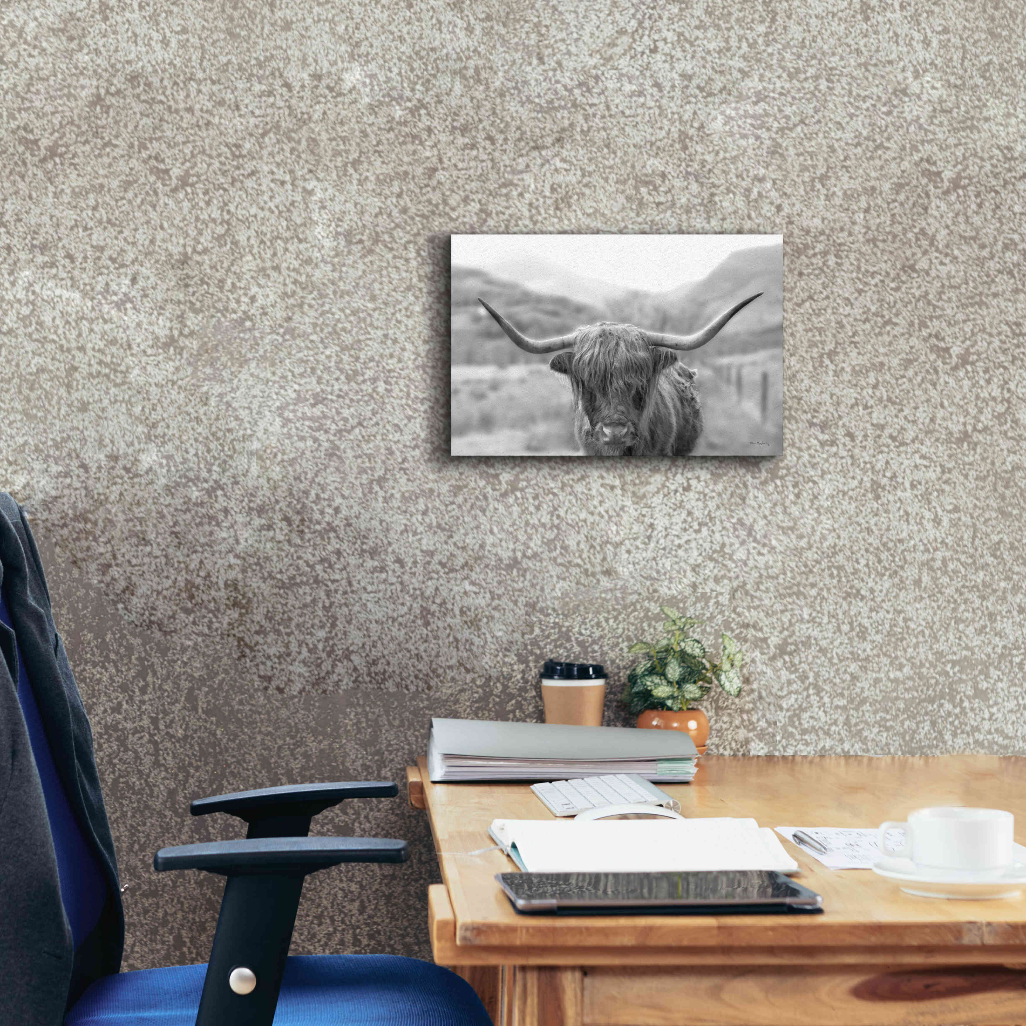 'Scottish Highland Cattle III Neutral Crop' by Alan Majchrowicz,Giclee Canvas Wall Art,18x12