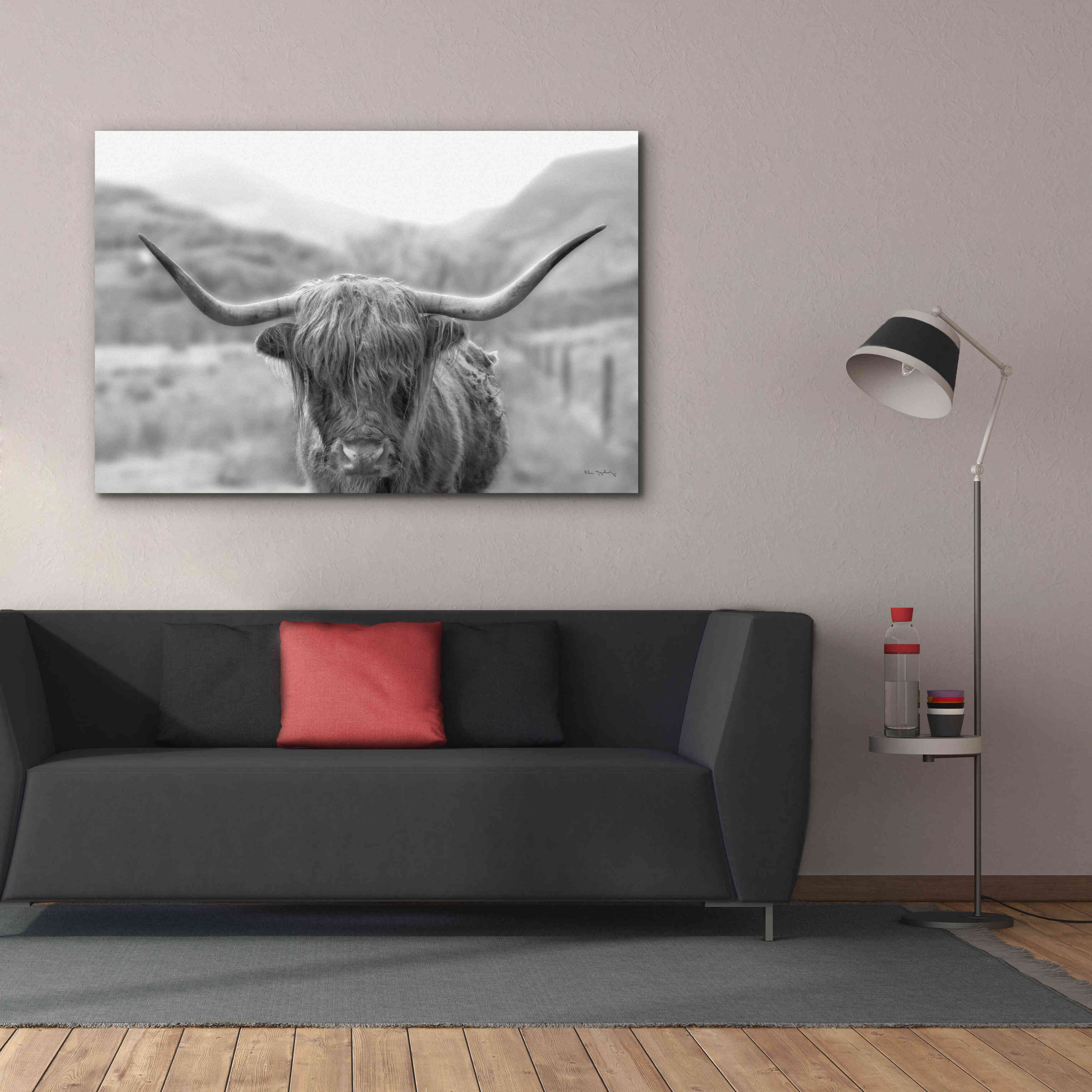 'Scottish Highland Cattle III Neutral Crop' by Alan Majchrowicz,Giclee Canvas Wall Art,60x40