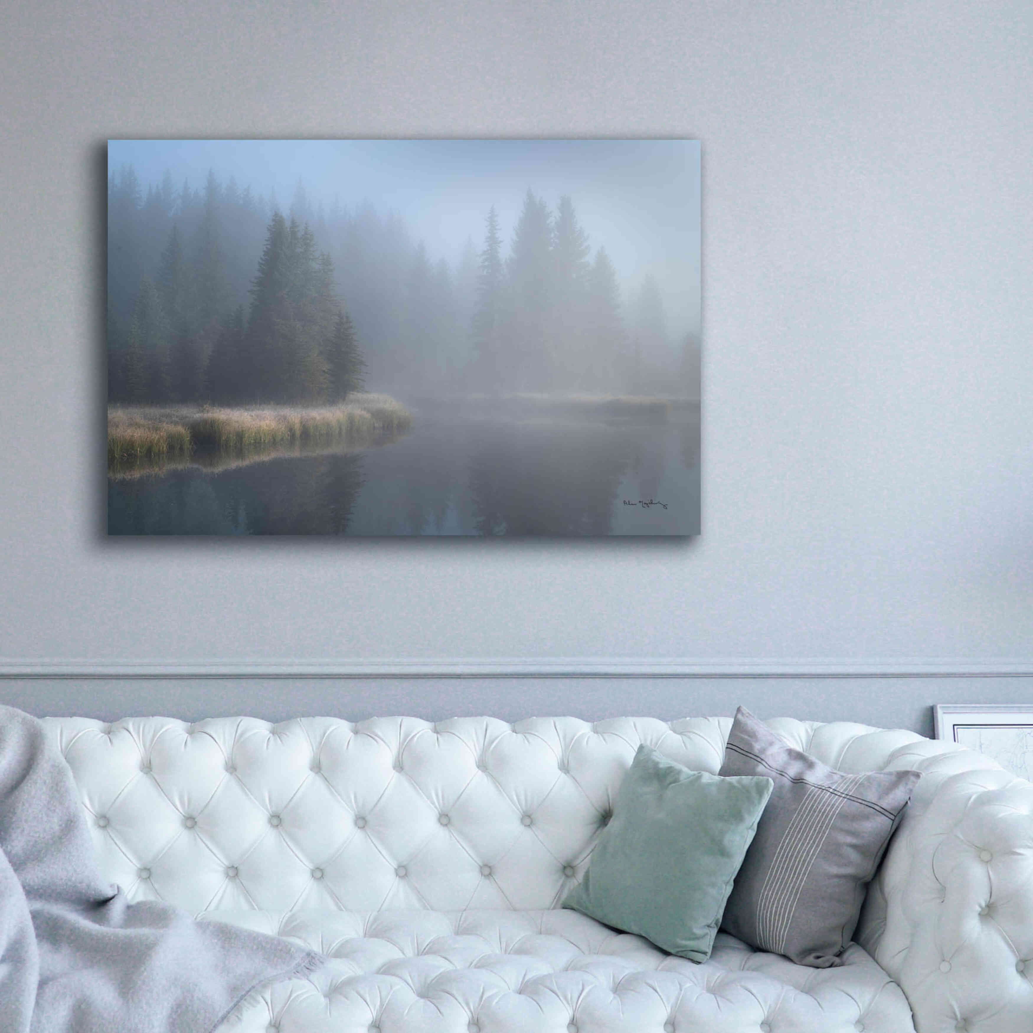 'Grand Teton Lake Fog' by Alan Majchrowicz,Giclee Canvas Wall Art,60x40