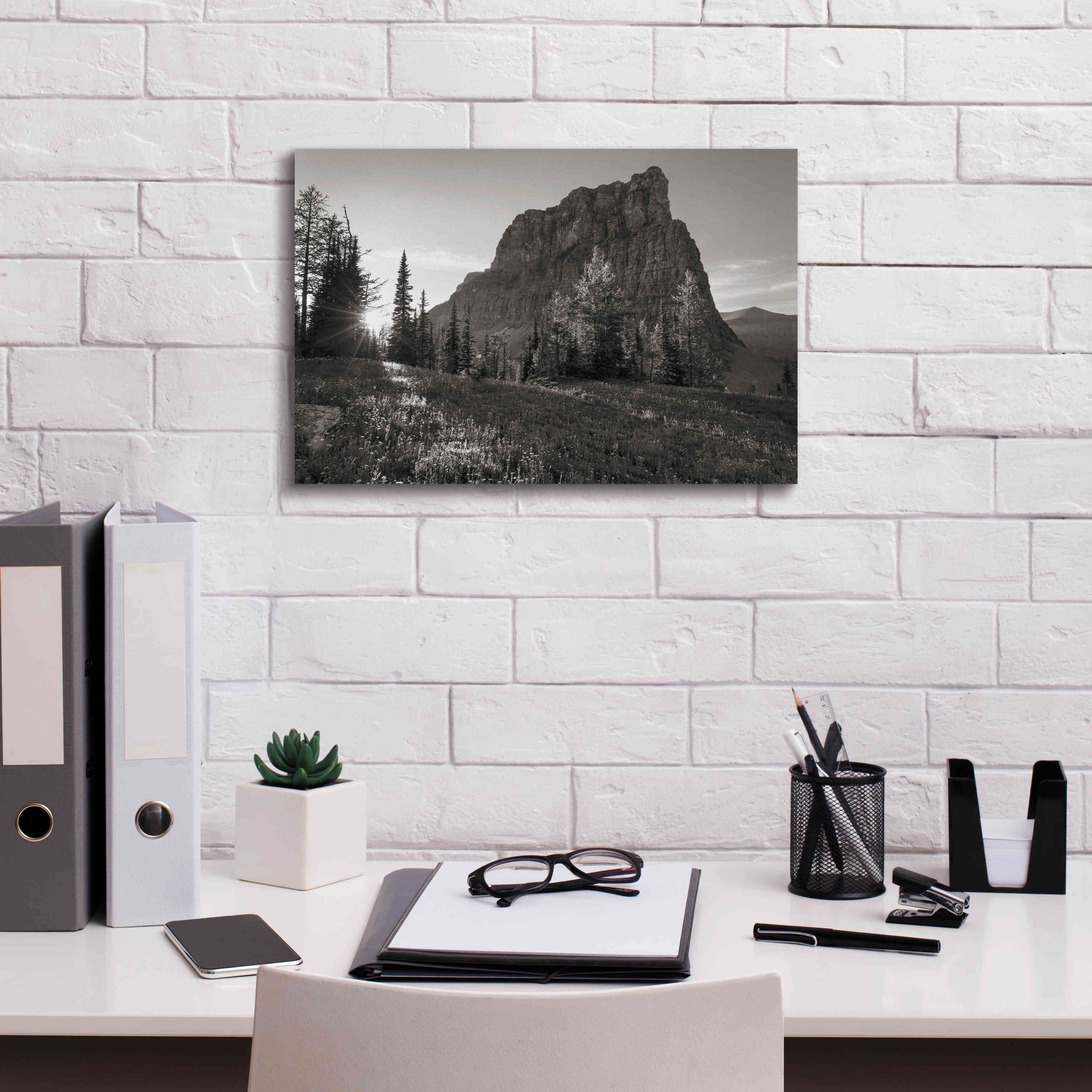 'Boulder Pass Glacier National Park BW' by Alan Majchrowicz,Giclee Canvas Wall Art,18x12